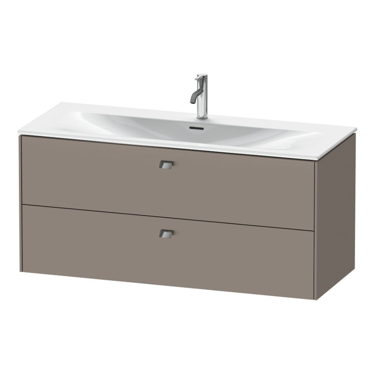 Duravit Brioso BR43140 48" x 22" x 19" Two Drawer Wall-Mount Vanity Unit in Basalt Matt and Chrome Handle