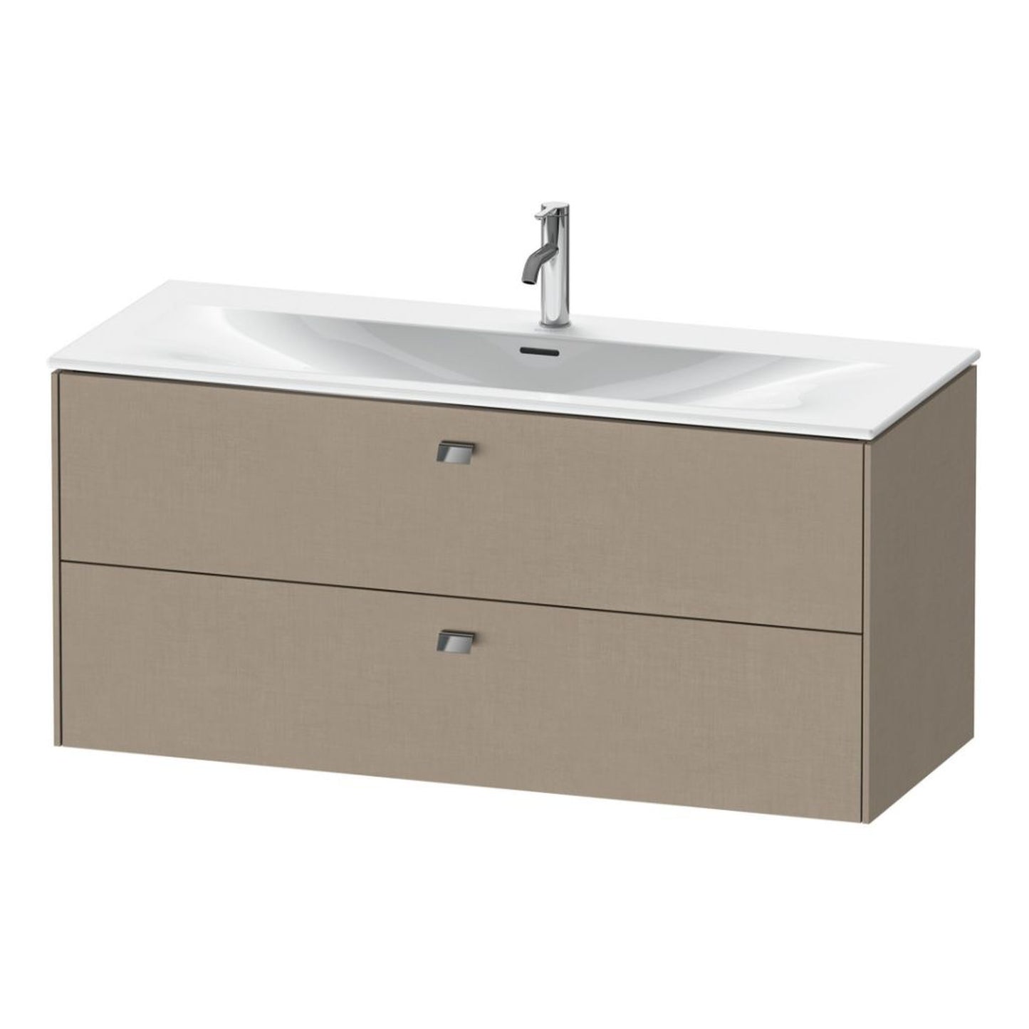 Duravit Brioso BR43140 48" x 22" x 19" Two Drawer Wall-Mount Vanity Unit in Linen and Chrome Handle