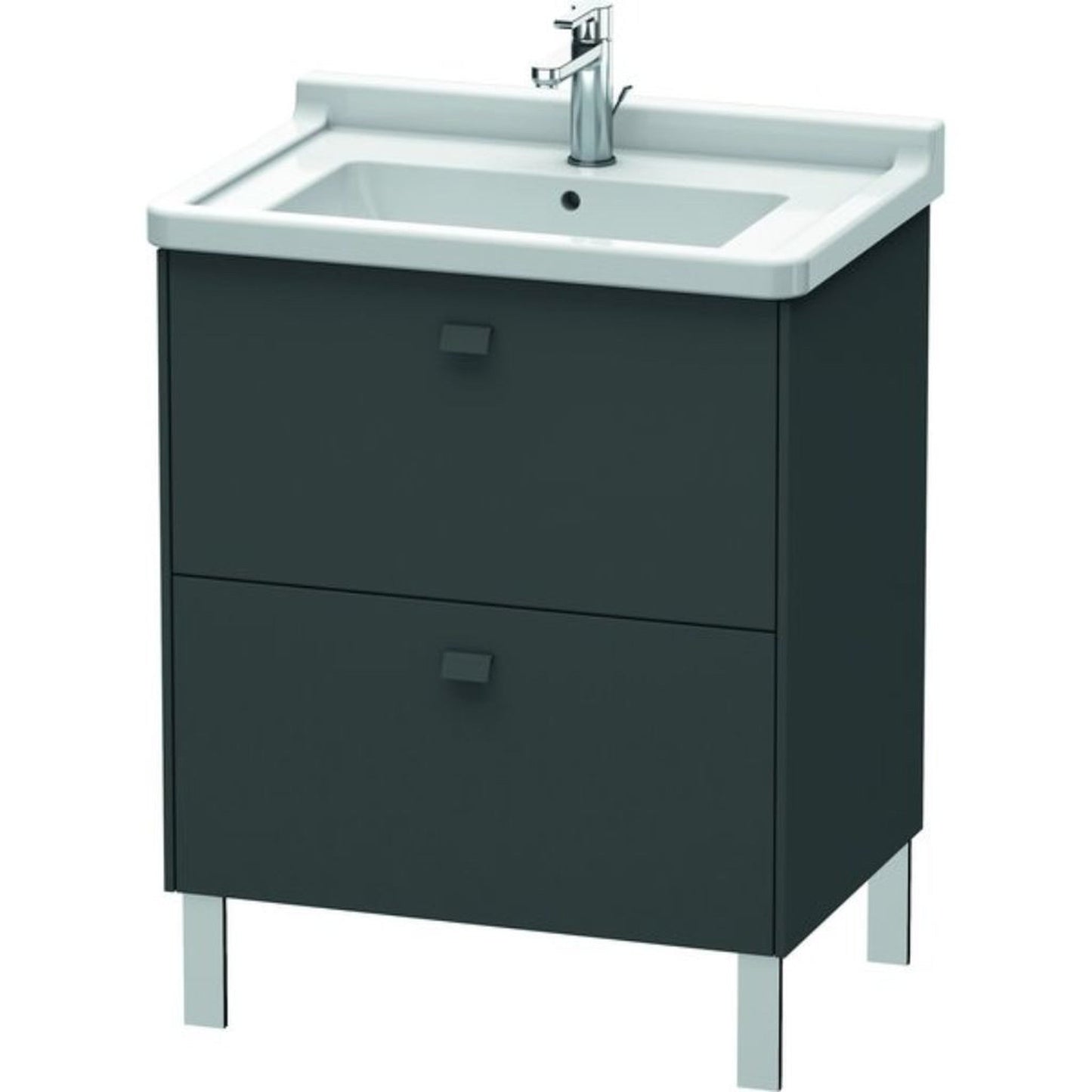 Duravit Brioso BR44210 26" x 27" x 18" Two Drawer Floor Standing Vanity Unit in Graphite Matt