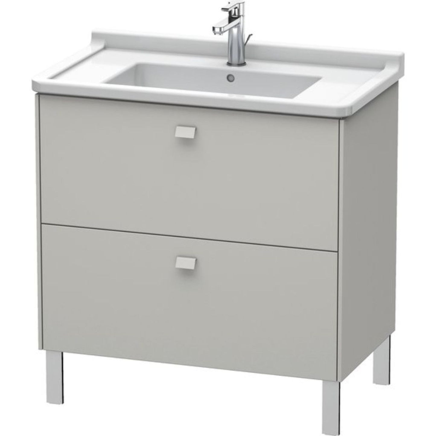 Duravit Brioso BR44220 32" x 27" x 18" Two Drawer Floor Standing Vanity Unit in Concrete Grey Matt