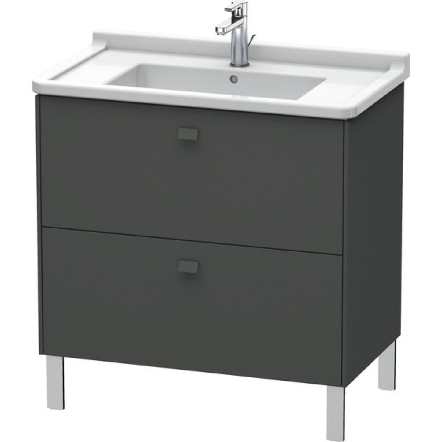 Duravit Brioso BR44220 32" x 27" x 18" Two Drawer Floor Standing Vanity Unit in Graphite Matt