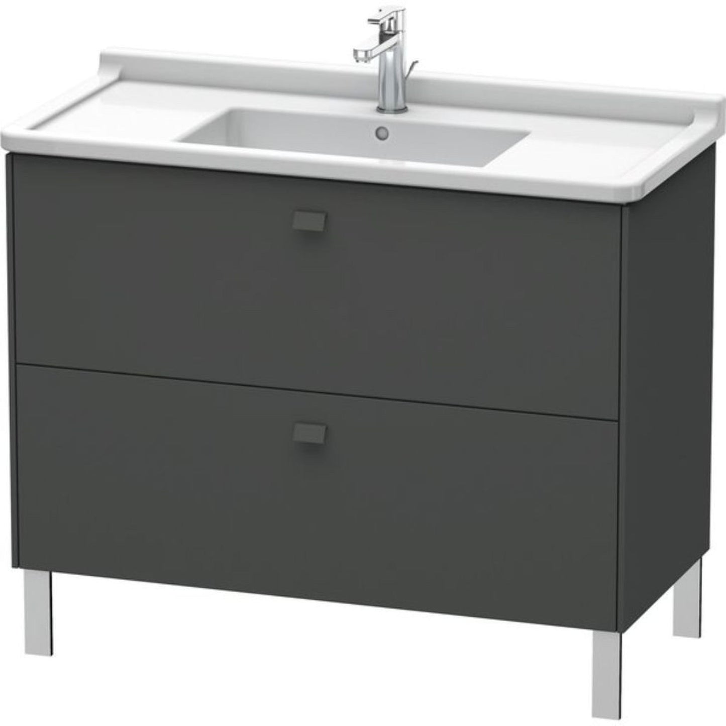 Duravit Brioso BR44230 40" x 27" x 18" Two Drawer Floor Standing Vanity Unit in Graphite Matt