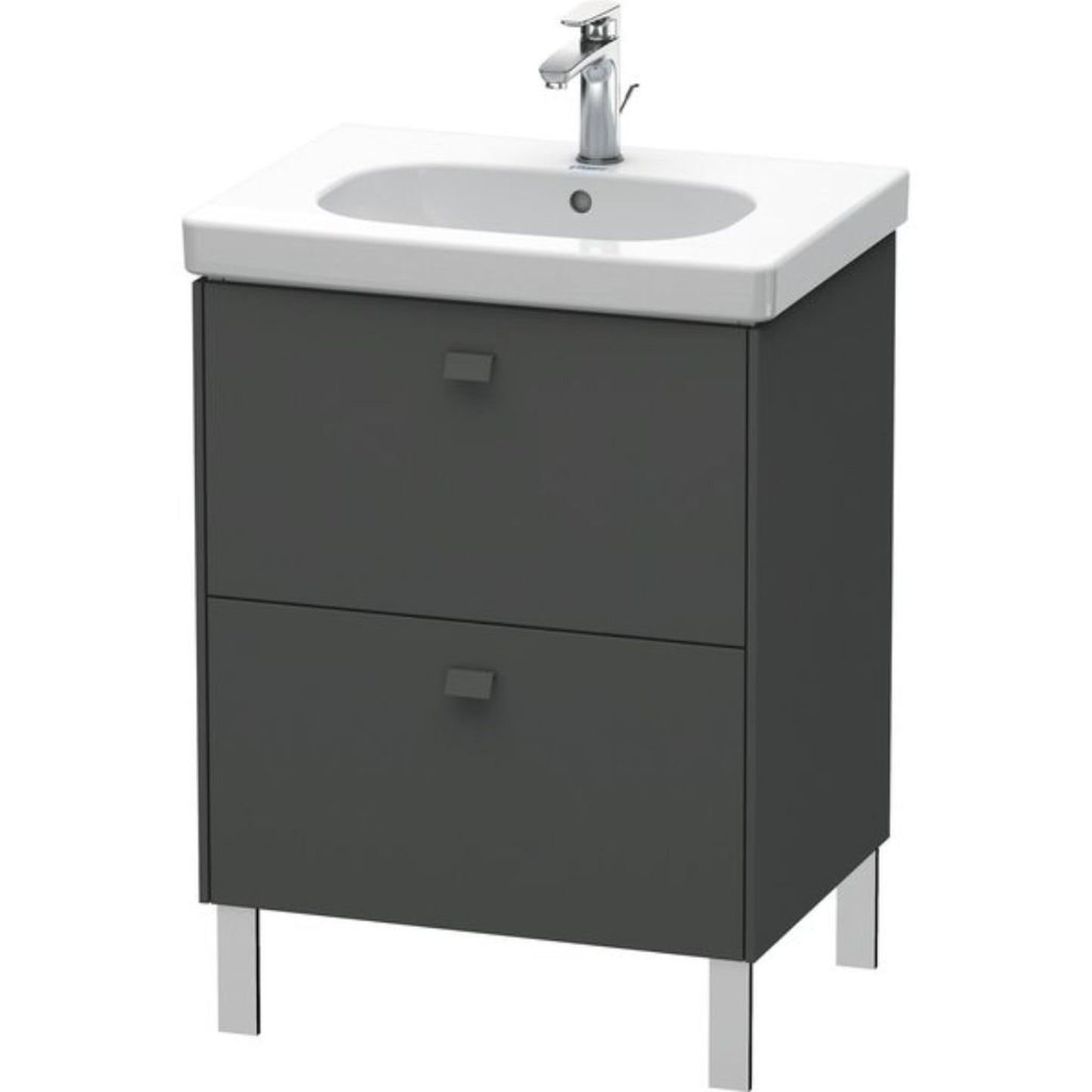 Duravit Brioso BR44250 24" x 27" x 18" Two Drawer Floor Standing Vanity Unit in Graphite Matt