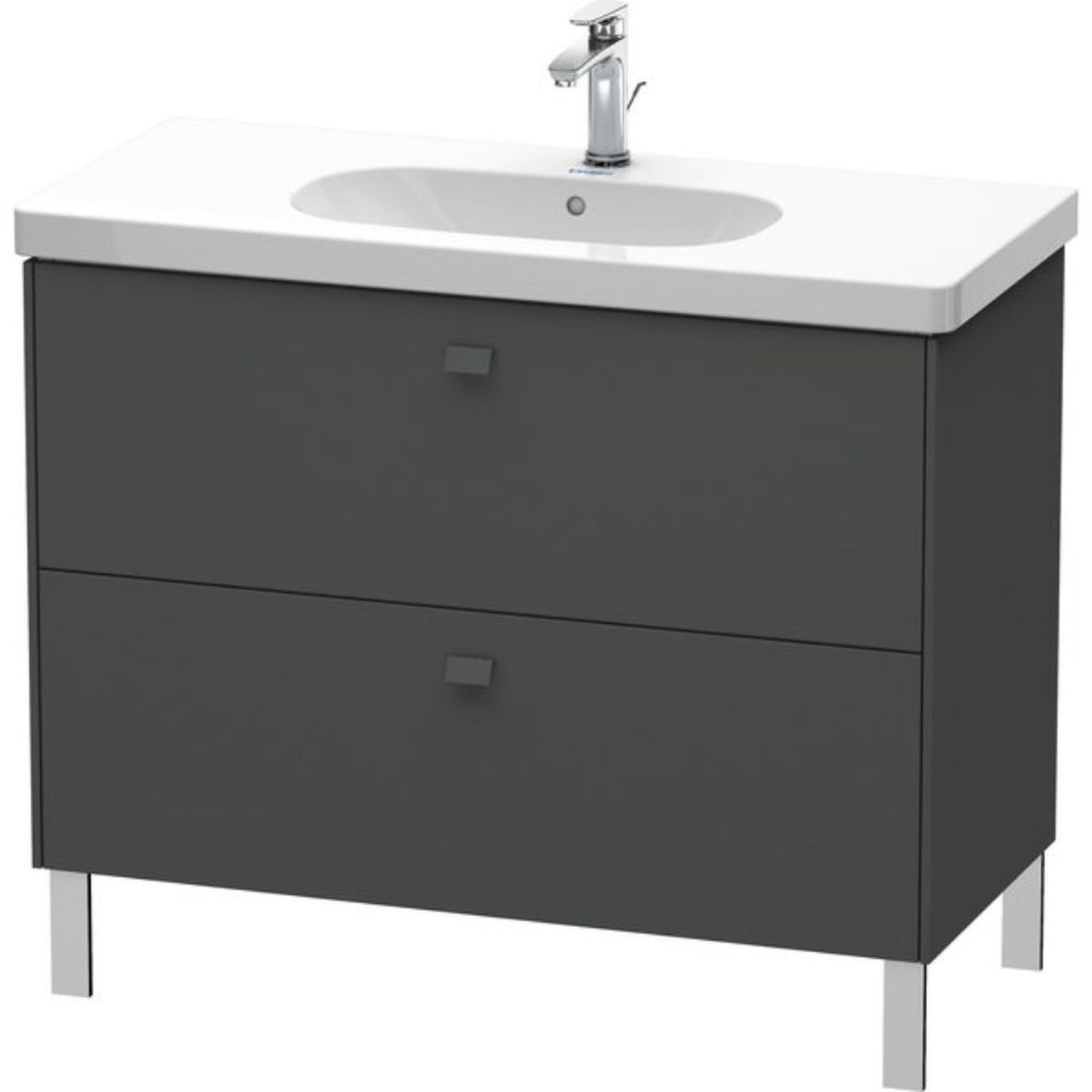 Duravit Brioso BR44270 40" x 27" x 18" Two Drawer Floor Standing Vanity Unit in Graphite Matt