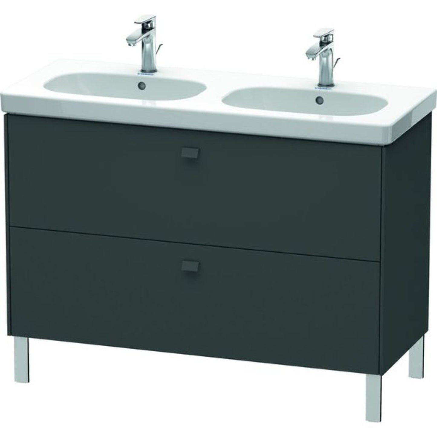 Duravit Brioso BR44280 46" x 27" x 18" Two Drawer Floor Standing Vanity Unit in Graphite Matt