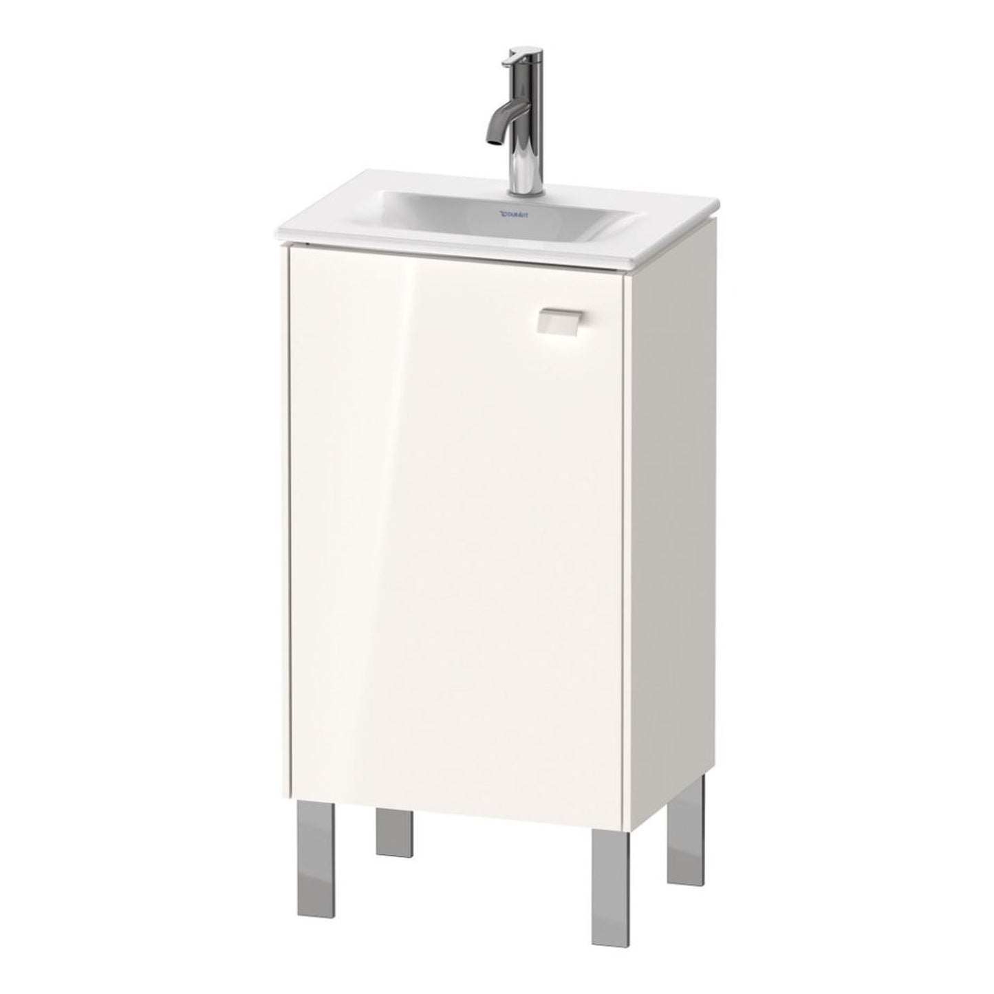 Duravit Brioso BR4508 17" x 27" x 12" Floor Standing Vanity Unit With Left Hinge One Door Cabinet in White High Gloss