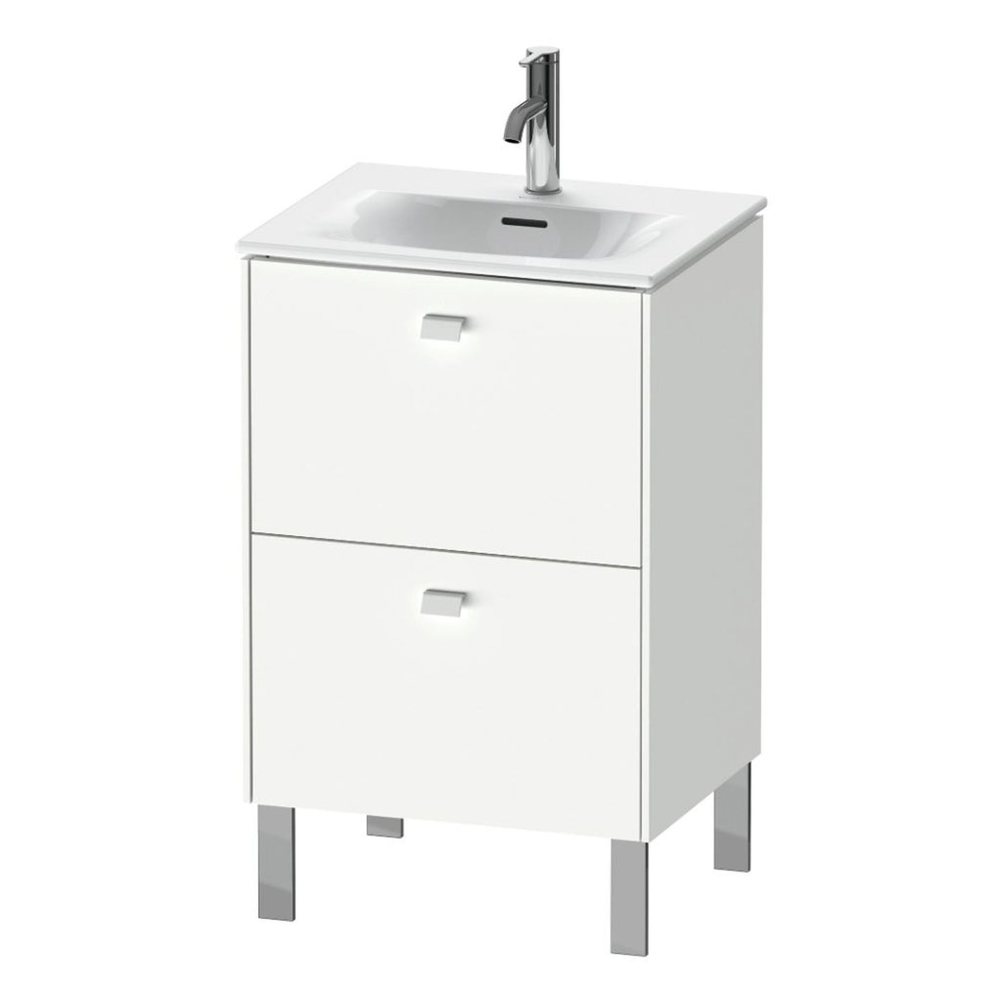 Duravit Brioso BR45090 20" x 27" x 16" Two Drawer Floor Standing Vanity Unit in White Matt