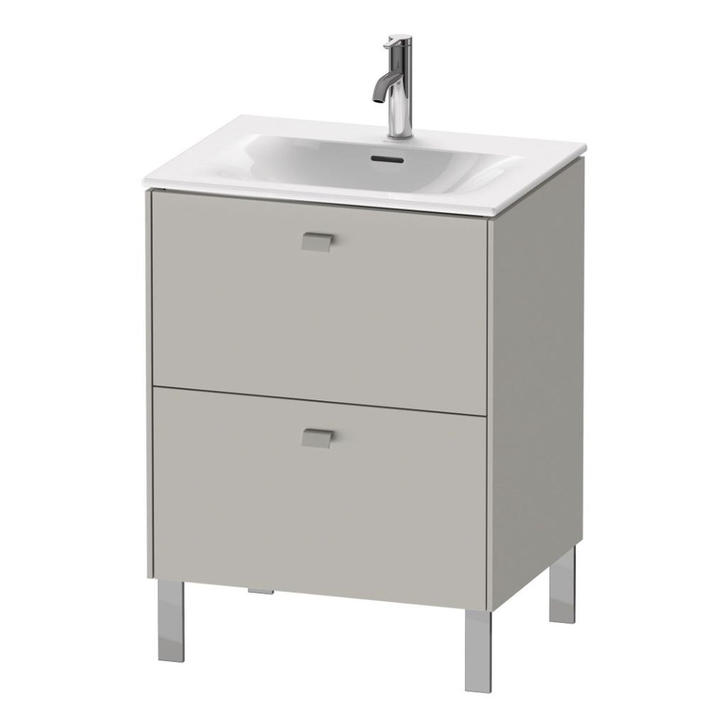 Duravit Brioso BR45100 24" x 27" x 19" Two Drawer Floor Standing Vanity Unit in Concrete Grey Matt