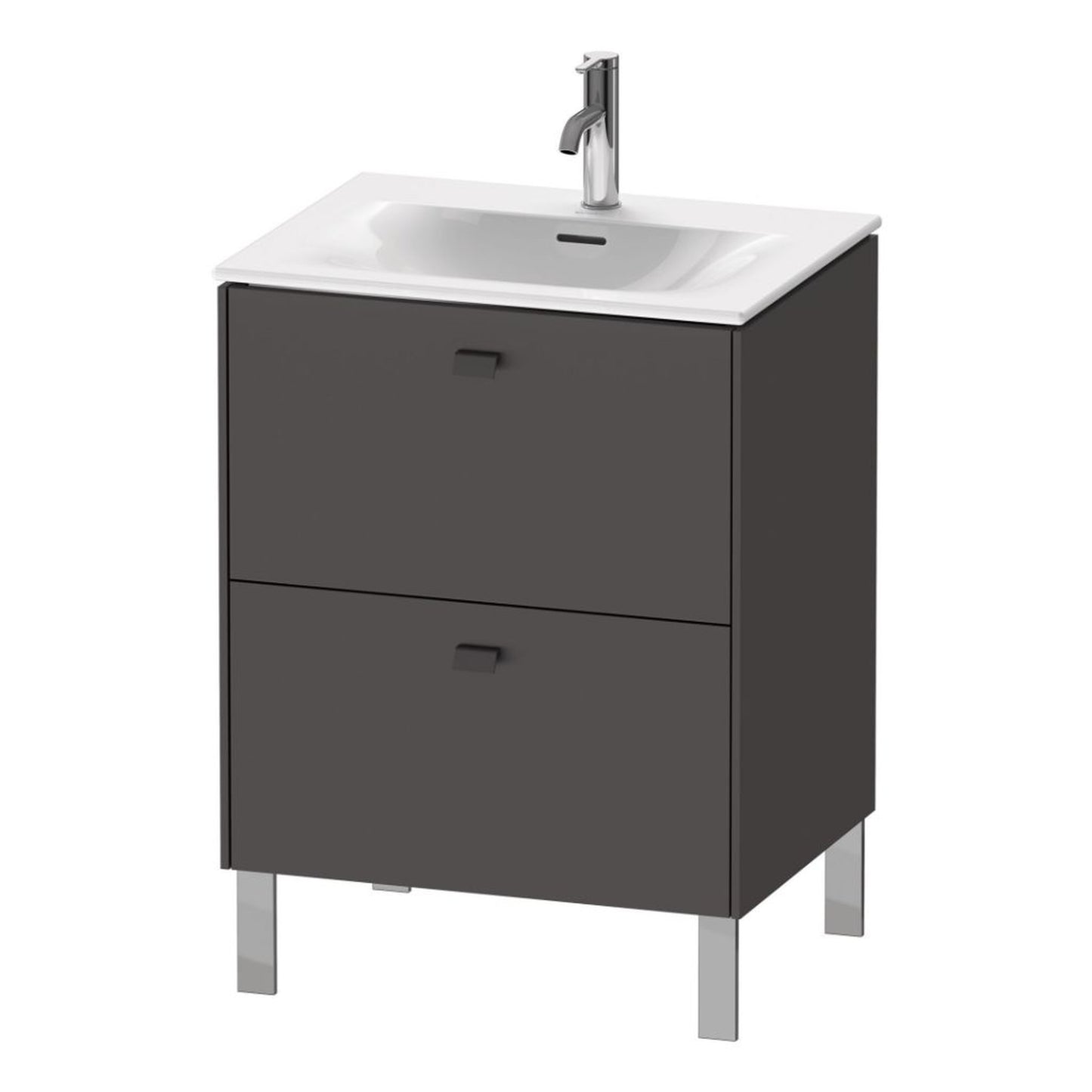 Duravit Brioso BR45100 24" x 27" x 19" Two Drawer Floor Standing Vanity Unit in Graphite Matt