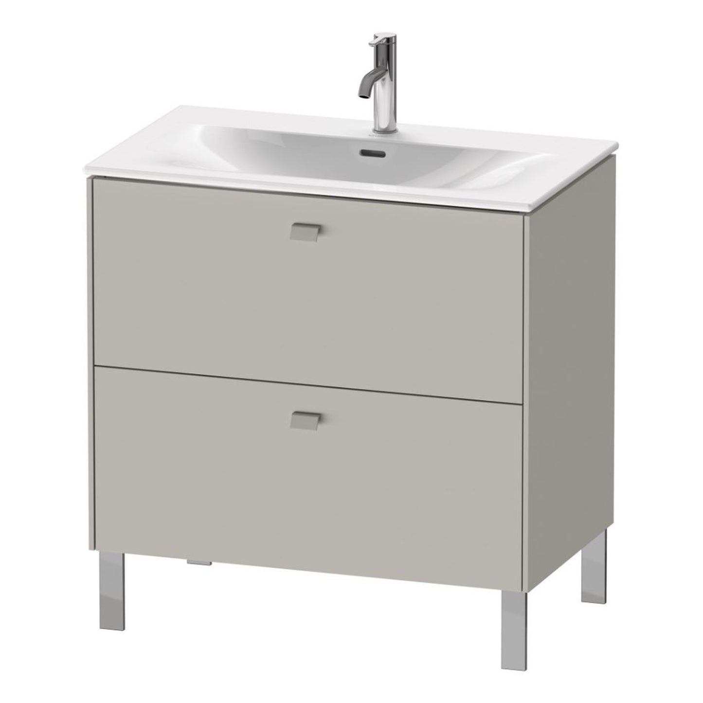 Duravit Brioso BR45120 32" x 27" x 19" Two Drawer Floor Standing Vanity Unit in Concrete Grey Matt