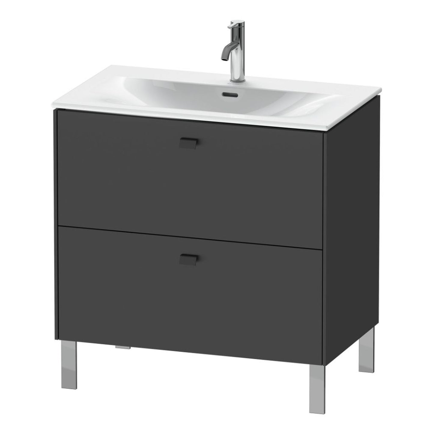 Duravit Brioso BR45120 32" x 27" x 19" Two Drawer Floor Standing Vanity Unit in Graphite Matt