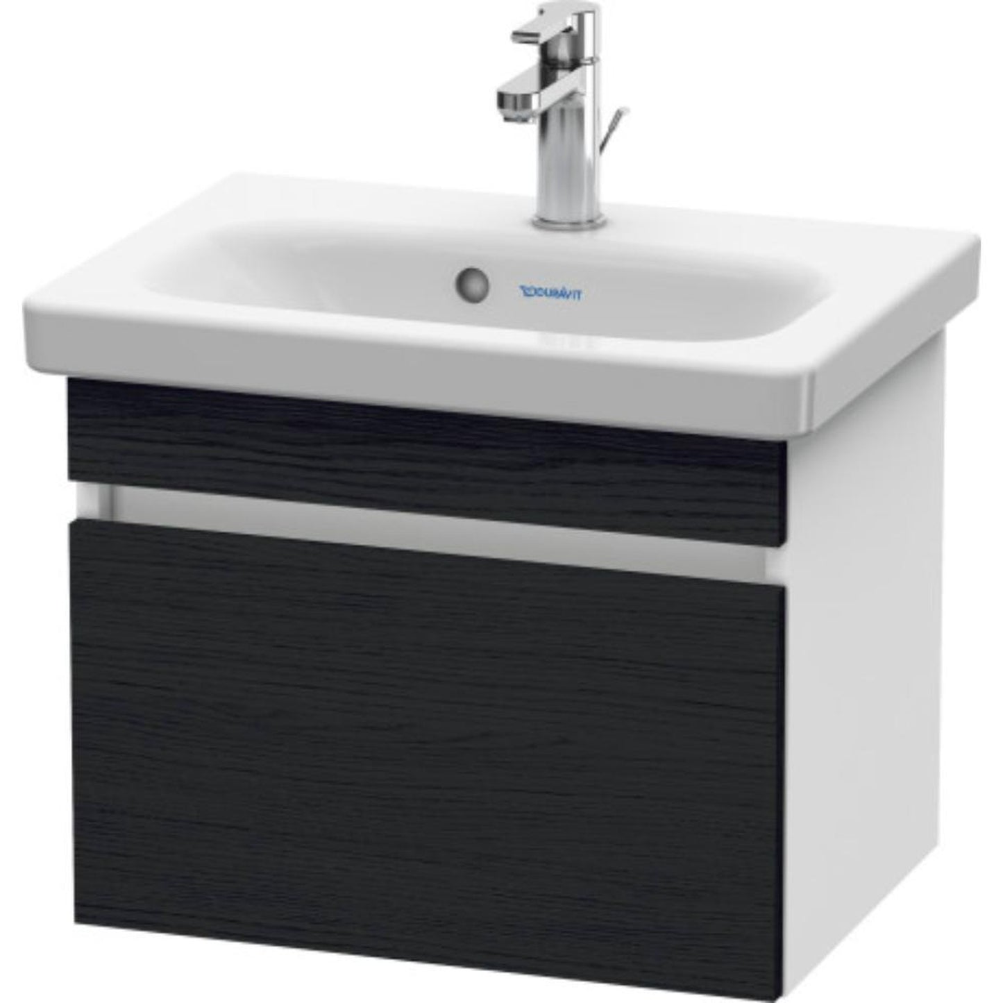 Duravit DuraStyle 20" x 16" x 14" One Drawer Wall-Mount Vanity Unit in Oak Black and White (DS630301618)