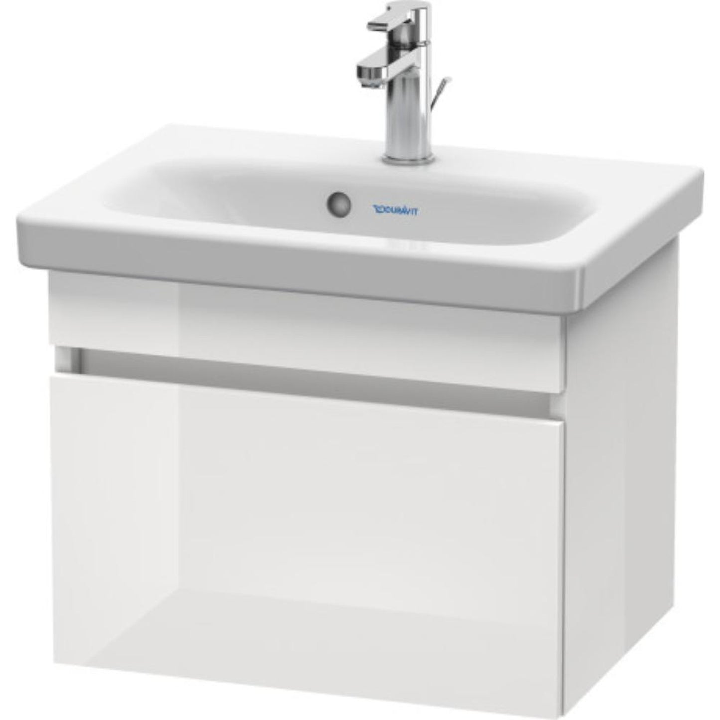 Duravit DuraStyle 20" x 16" x 14" One Drawer Wall-Mount Vanity Unit in White High Gloss (DS630302222)