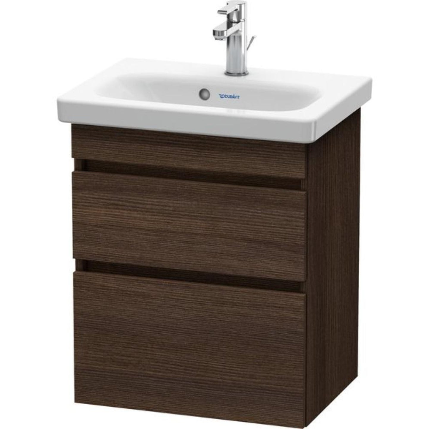 Duravit DuraStyle 20" x 24" x 14" Two Drawer Wall-Mount Vanity Unit in Chestnut Dark (DS640305353)