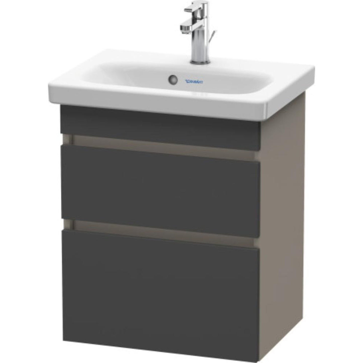 Duravit DuraStyle 20" x 24" x 14" Two Drawer Wall-Mount Vanity Unit in Graphite and Basalt (DS640304943)
