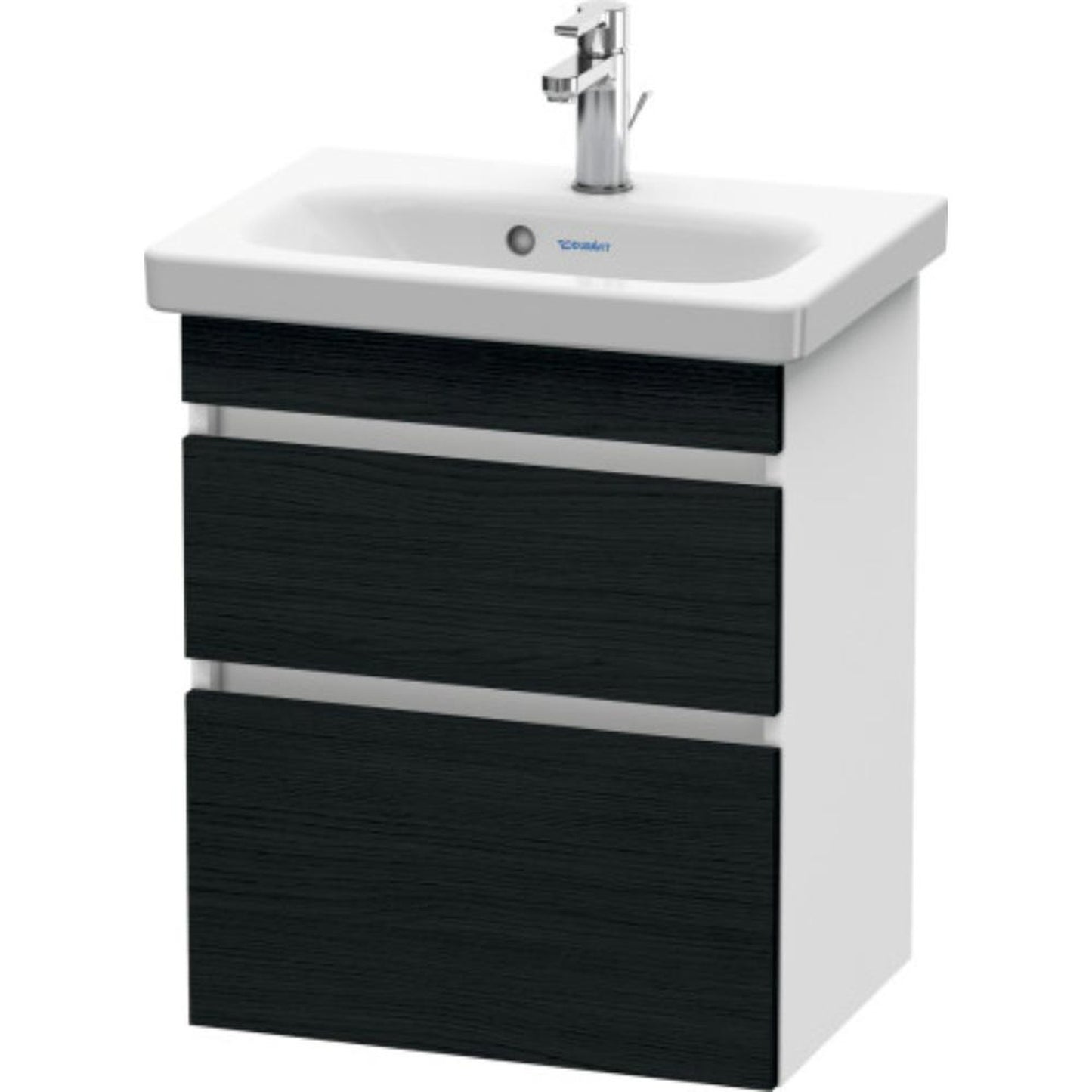 Duravit DuraStyle 20" x 24" x 14" Two Drawer Wall-Mount Vanity Unit in Oak Black and White (DS640301618)