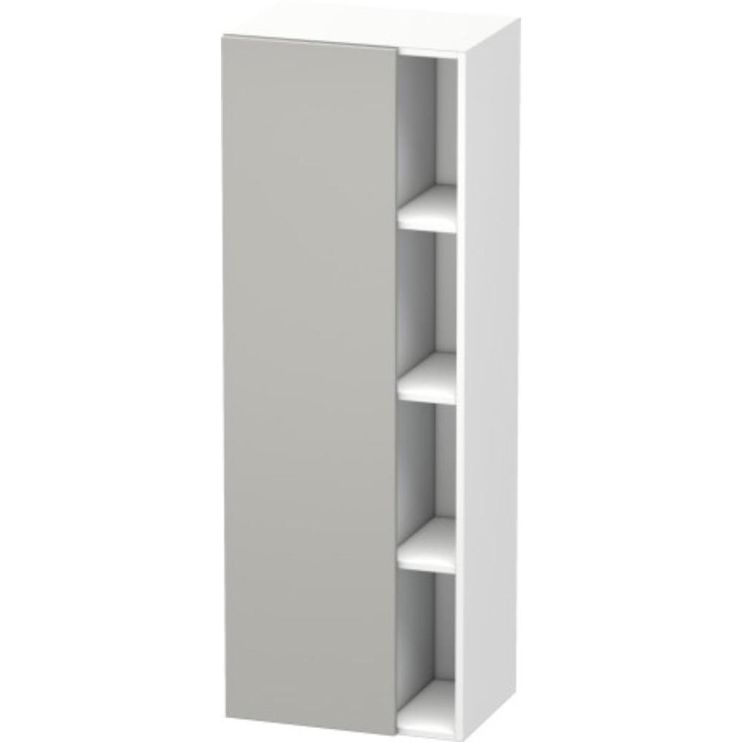 Duravit DuraStyle 20" x 55" x 14" Tall Cabinet With Left Hinge One Door in Concrete Grey Matt and White (DS1239L0718)