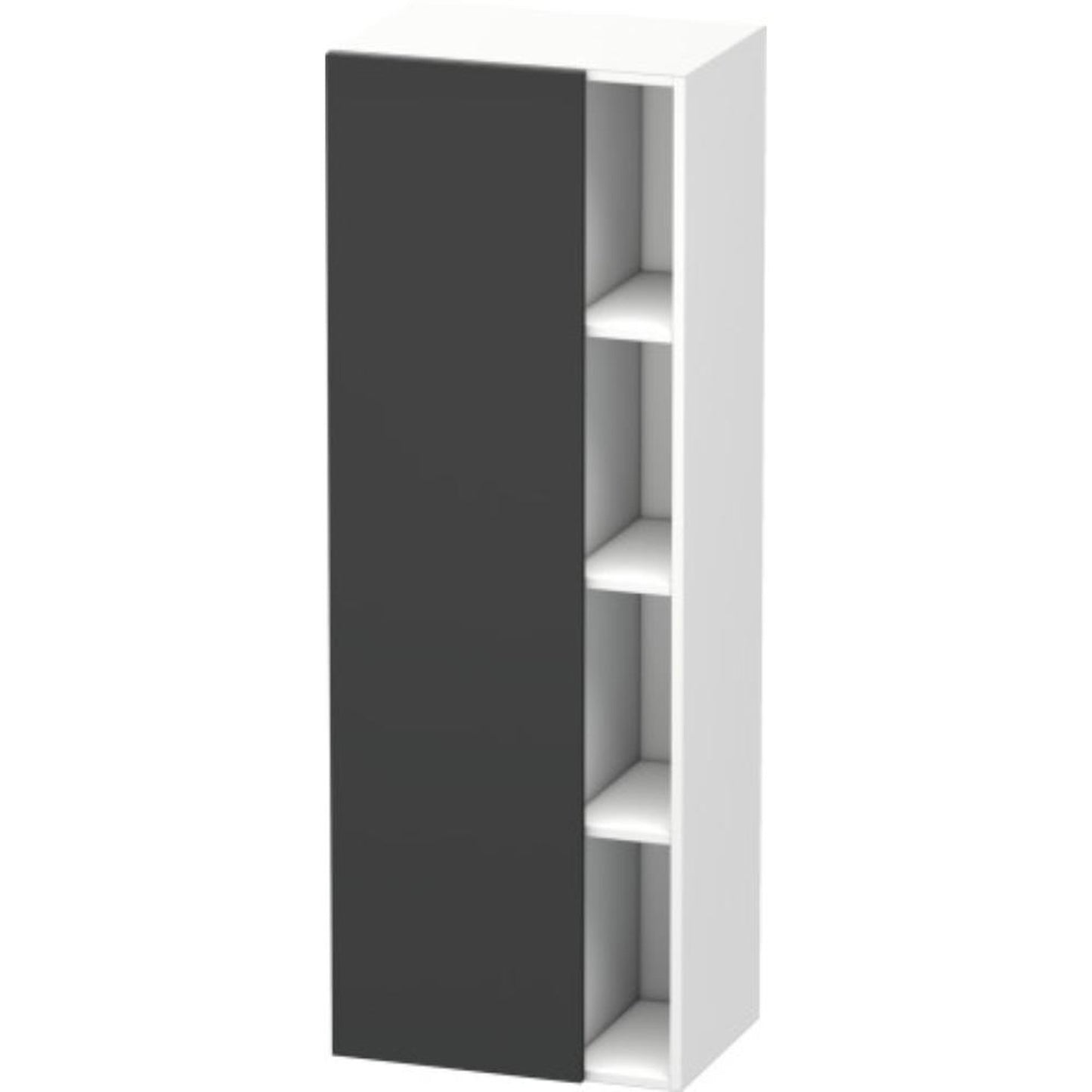 Duravit DuraStyle 20" x 55" x 14" Tall Cabinet With Left Hinge One Door in Graphite and White (DS1239L4918)