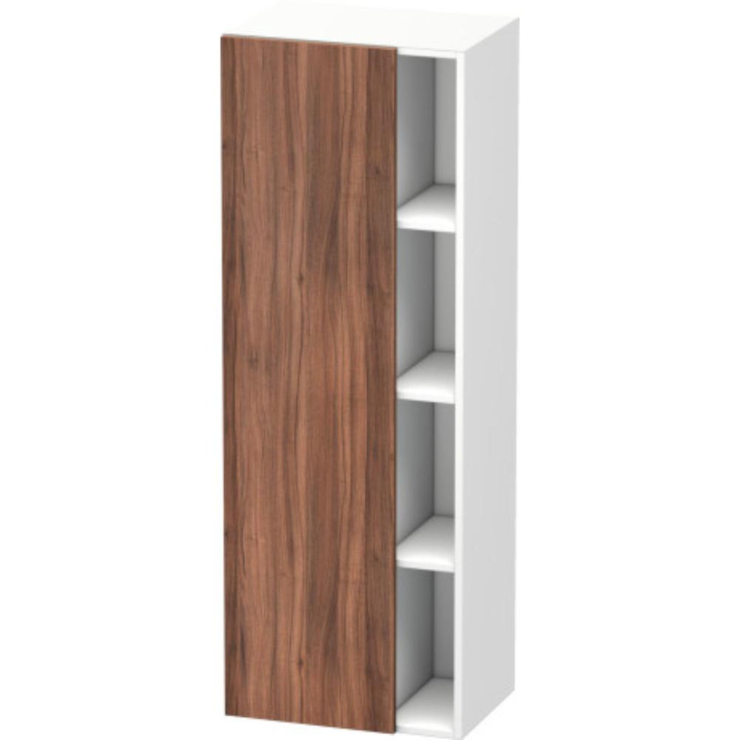 Duravit DuraStyle 20" x 55" x 14" Tall Cabinet With Left Hinge One Door in Natural Walnut and White (DS1239L7918)