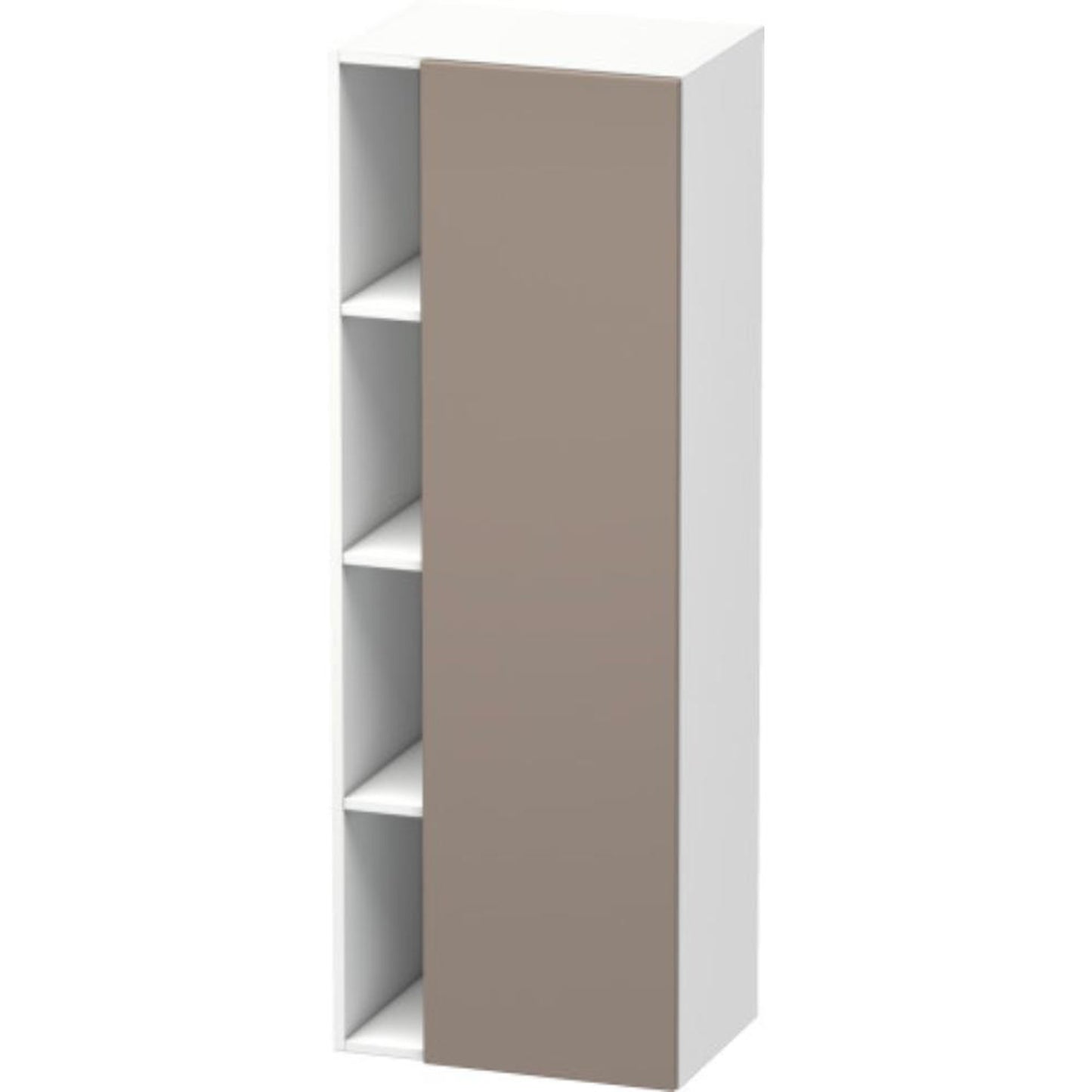 Duravit DuraStyle 20" x 55" x 14" Tall Cabinet With Right Hinge One Door in Basalt and White (DS1239R4318)