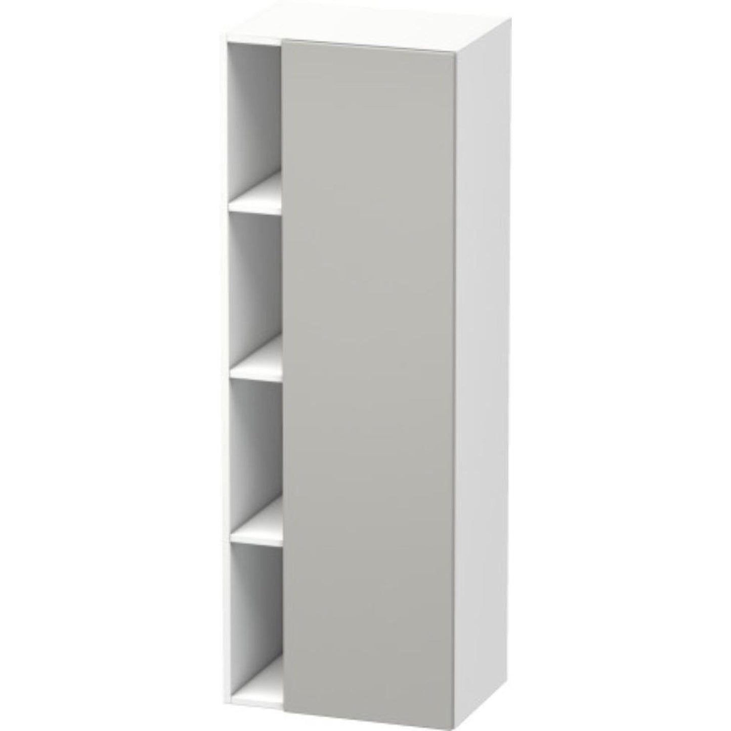 Duravit DuraStyle 20" x 55" x 14" Tall Cabinet With Right Hinge One Door in Concrete Grey Matt and White (DS1239R0718)