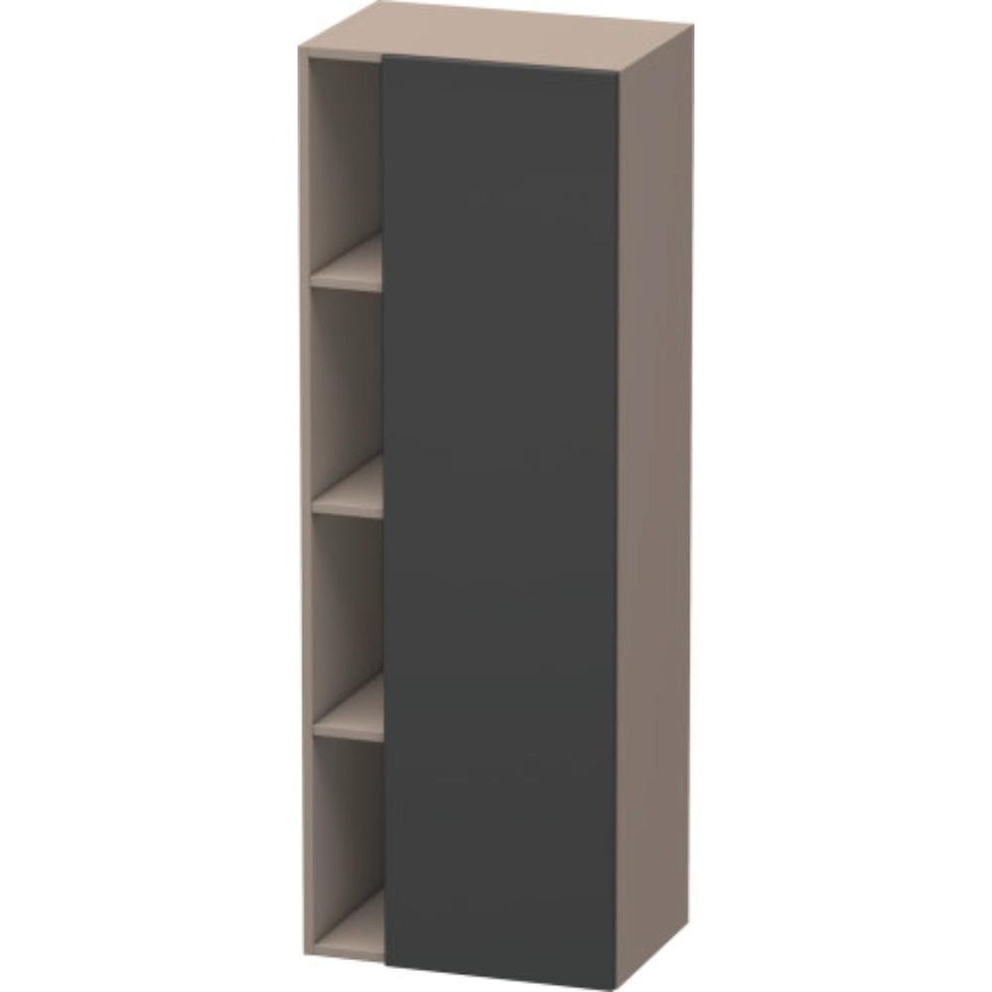 Duravit DuraStyle 20" x 55" x 14" Tall Cabinet With Right Hinge One Door in Graphite and Basalt (DS1239R4943)