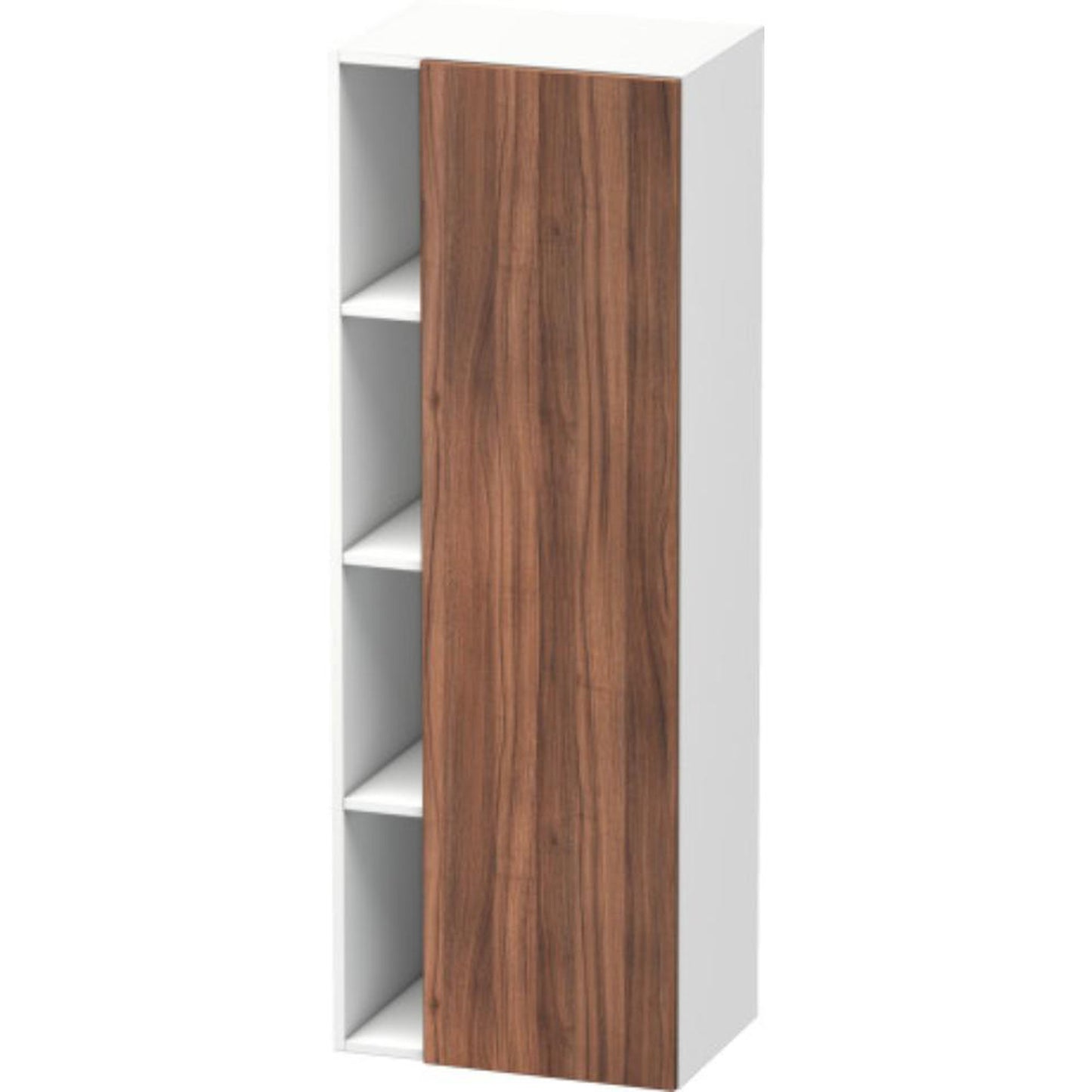Duravit DuraStyle 20" x 55" x 14" Tall Cabinet With Right Hinge One Door in Natural Walnut and White (DS1239R7918)
