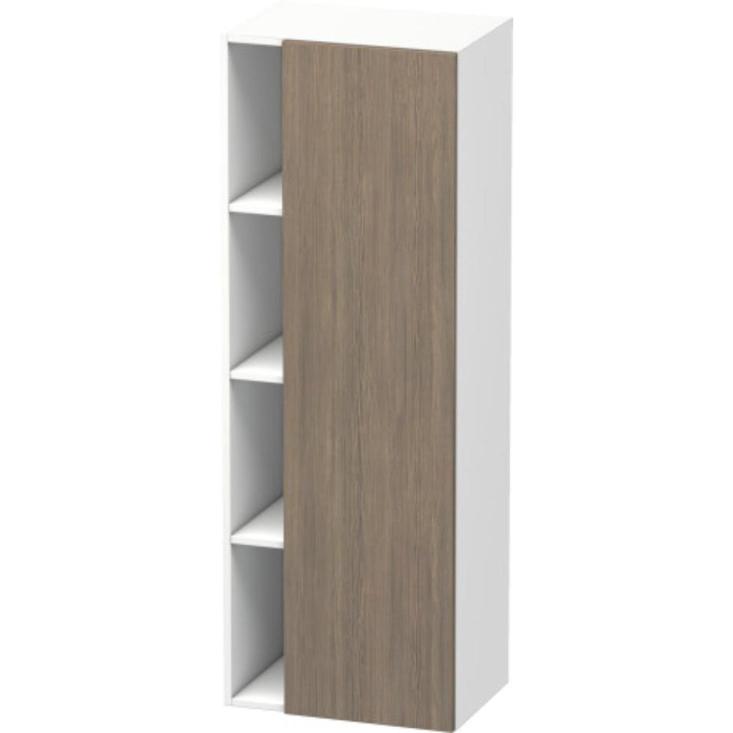 Duravit DuraStyle 20" x 55" x 14" Tall Cabinet With Right Hinge One Door in Oak Terra and White (DS1239R3518)
