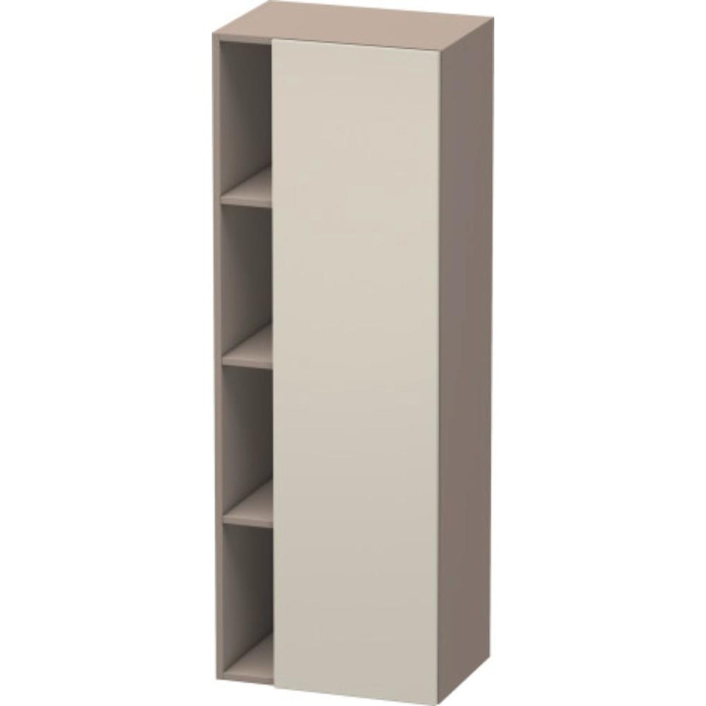 Duravit DuraStyle 20" x 55" x 14" Tall Cabinet With Right Hinge One Door in Taupe and Basalt (DS1239R9143)