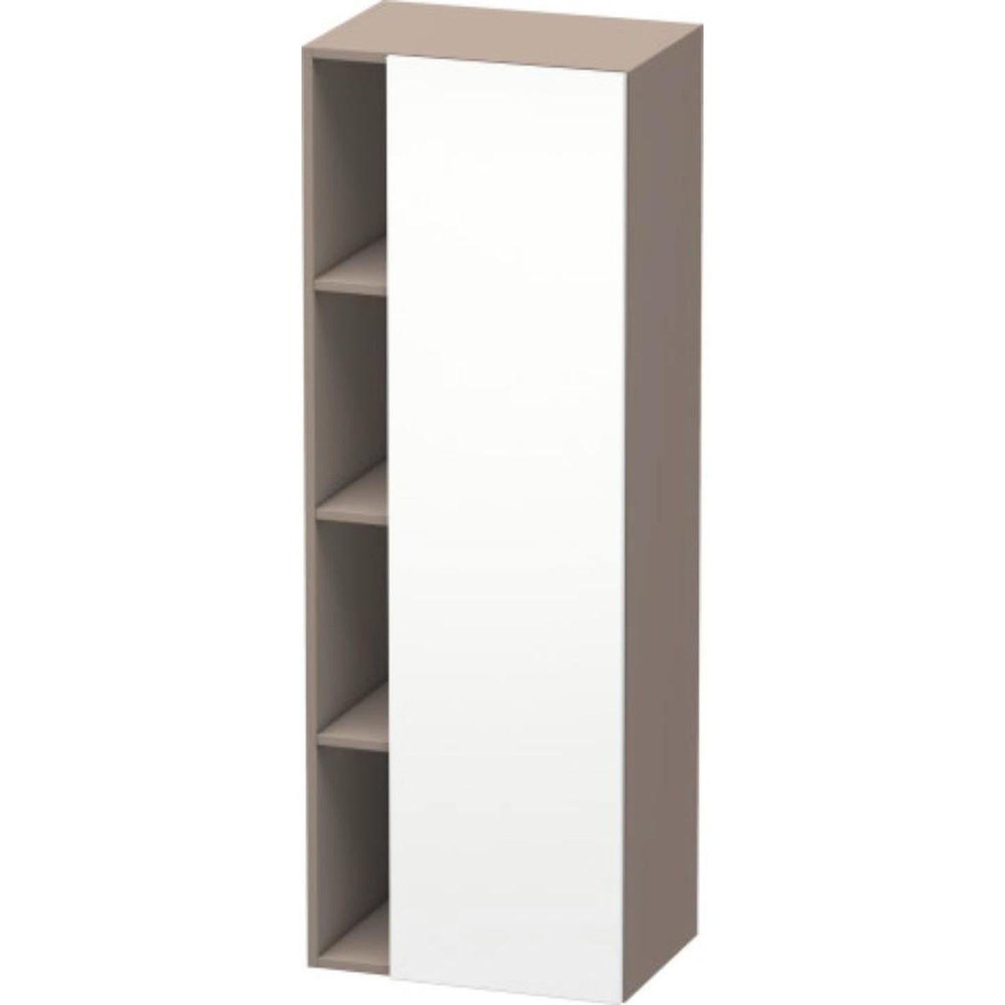 Duravit DuraStyle 20" x 55" x 14" Tall Cabinet With Right Hinge One Door in White Matt and Basalt (DS1239R1843)