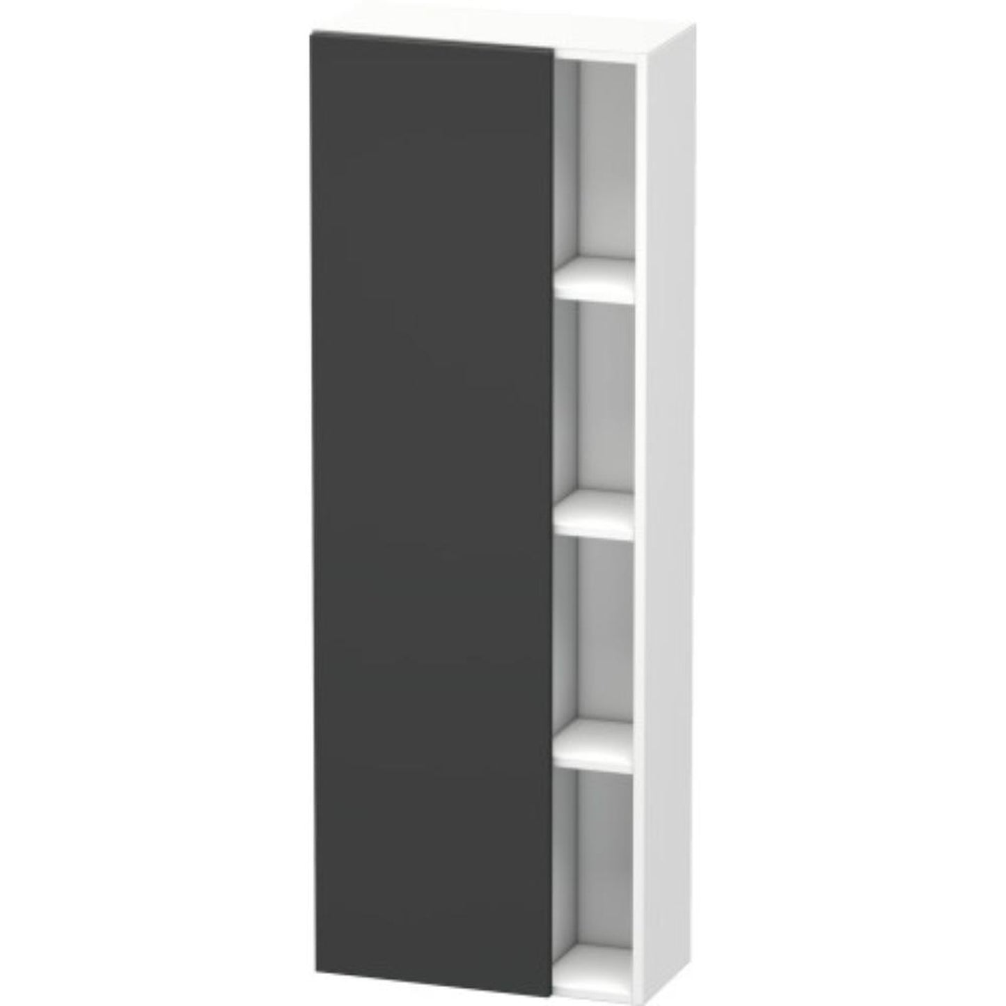 Duravit DuraStyle 20" x 55" x 9" Tall Cabinet With Left Hinge One Door in Graphite and White (DS1238L4918)