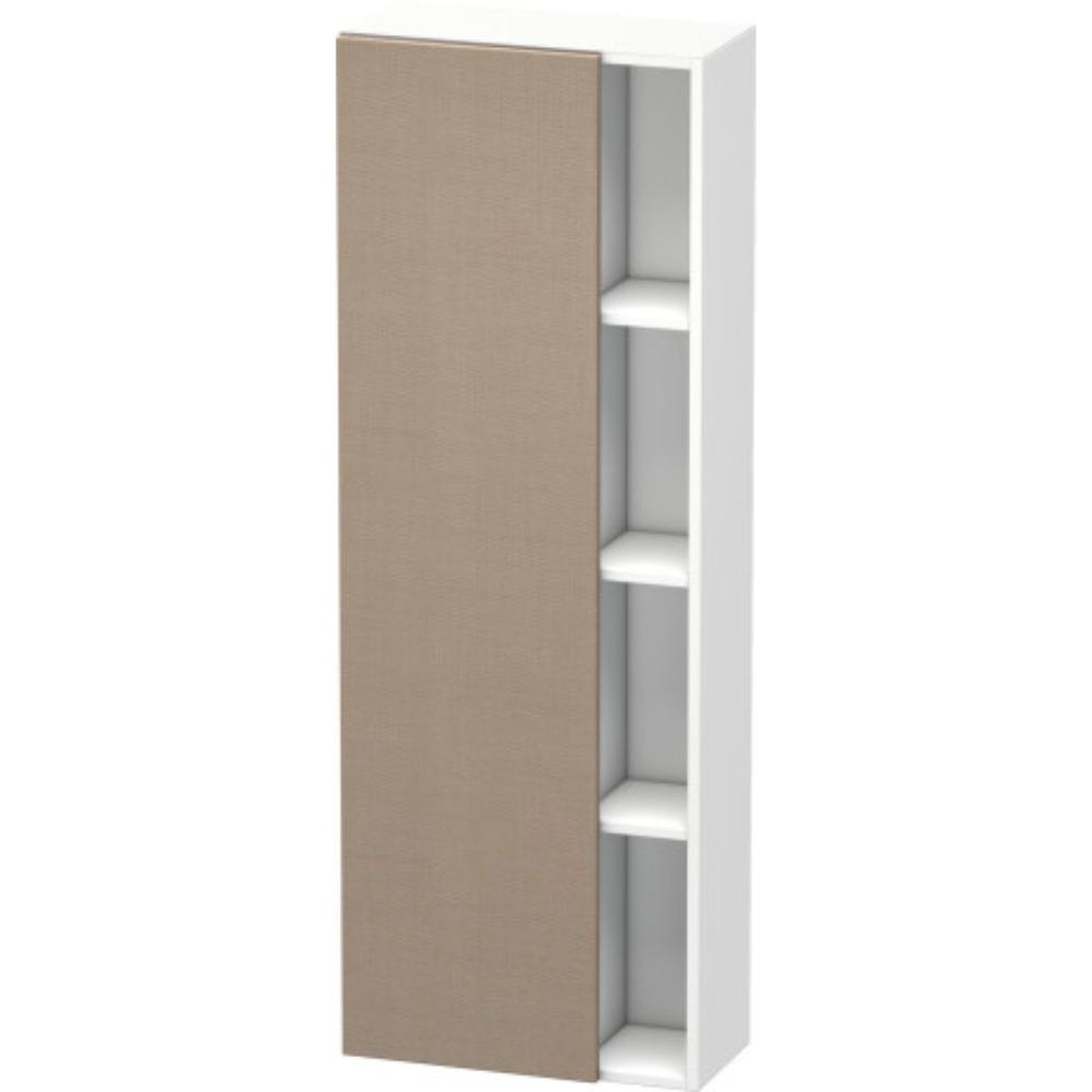 Duravit DuraStyle 20" x 55" x 9" Tall Cabinet With Left Hinge One Door in Linen and White (DS1238L7518)