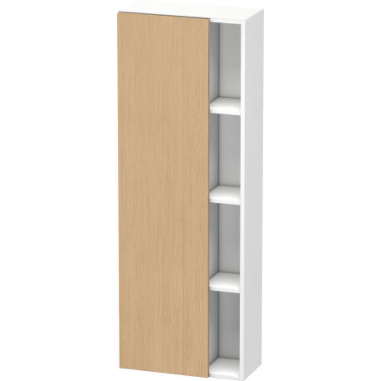 Duravit DuraStyle 20" x 55" x 9" Tall Cabinet With Left Hinge One Door in Natural Oak and White (DS1238L3018)