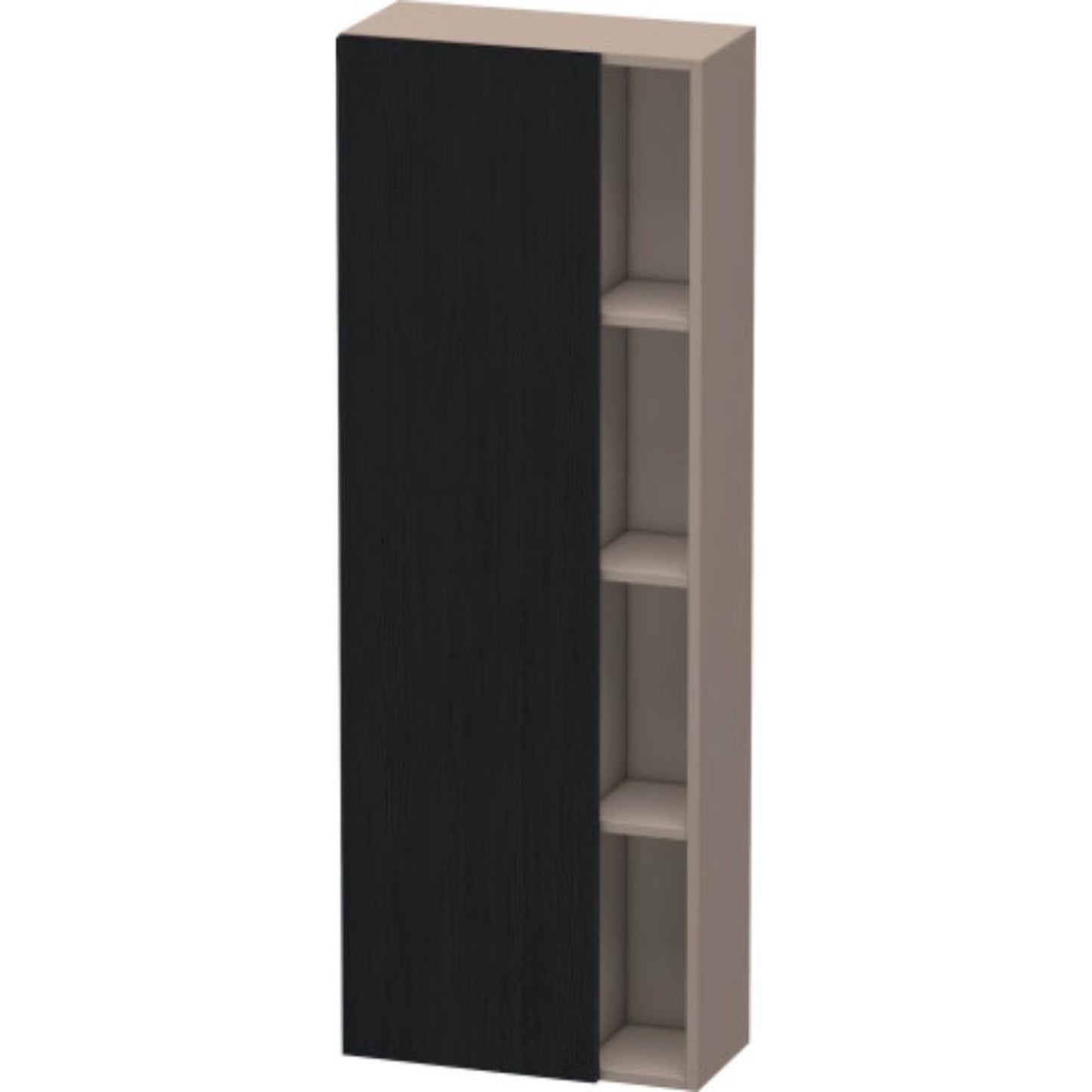 Duravit DuraStyle 20" x 55" x 9" Tall Cabinet With Left Hinge One Door in Oak Black and Basalt (DS1238L1643)