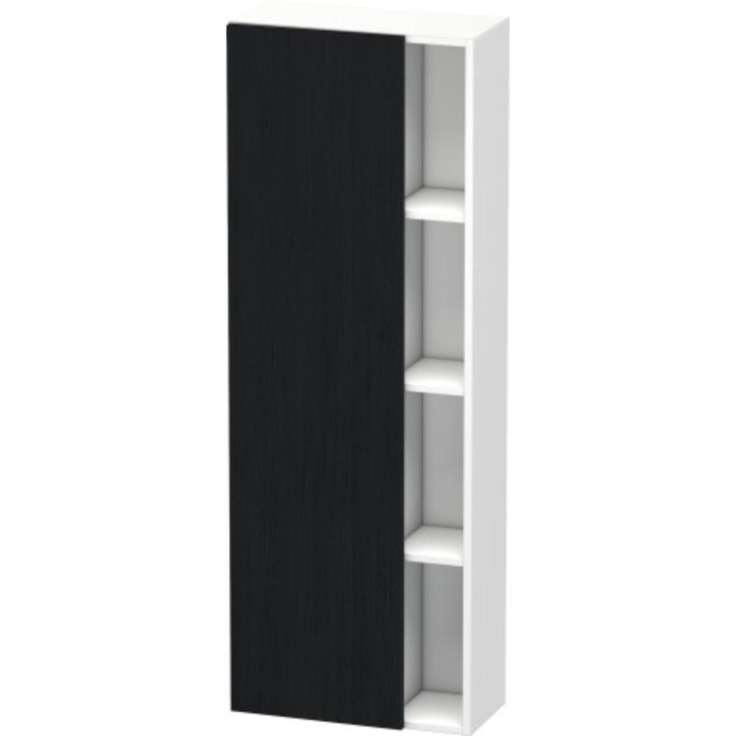 Duravit DuraStyle 20" x 55" x 9" Tall Cabinet With Left Hinge One Door in Oak Black and White (DS1238L1618)