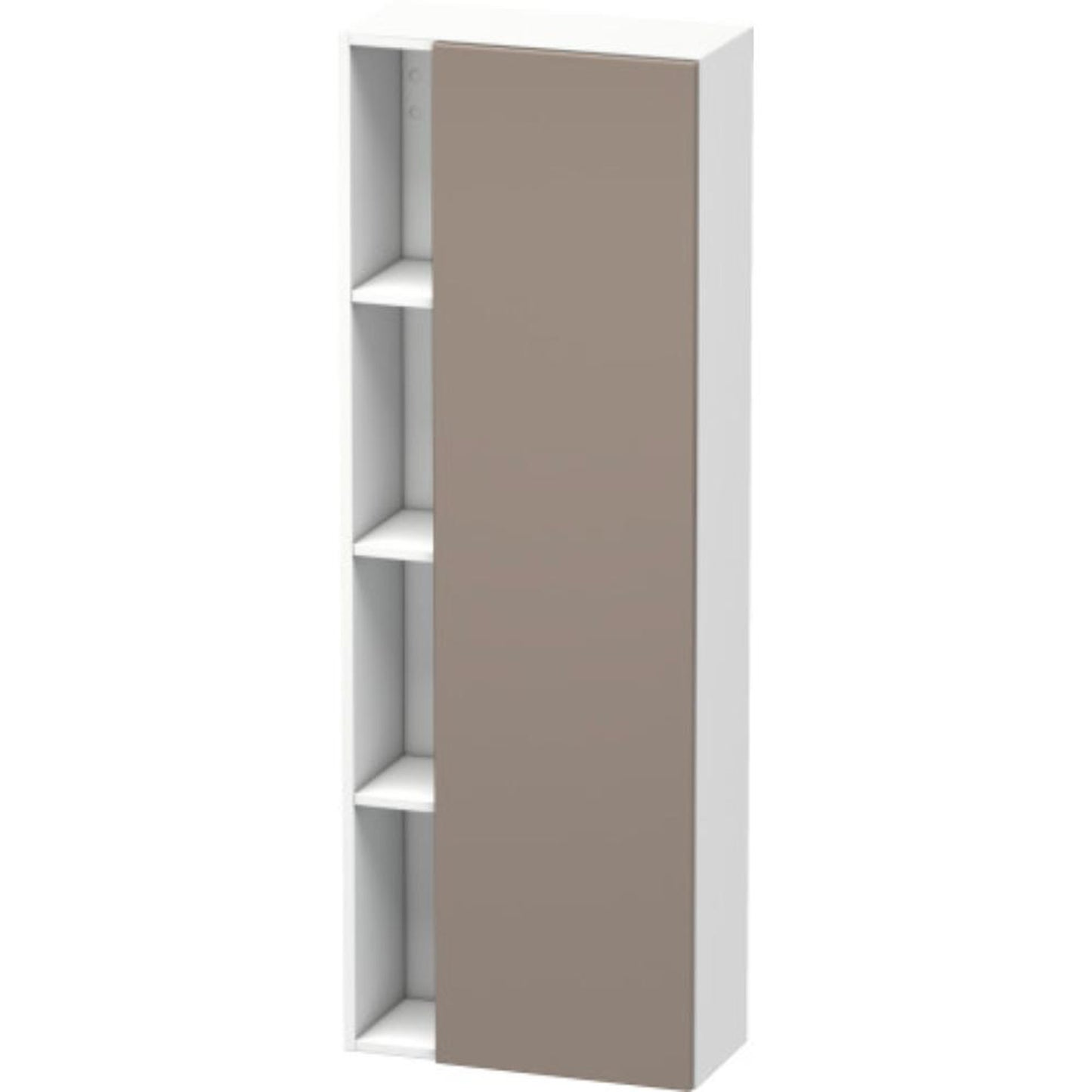 Duravit DuraStyle 20" x 55" x 9" Tall Cabinet With Right Hinge One Door in Basalt and White (DS1238R4318)