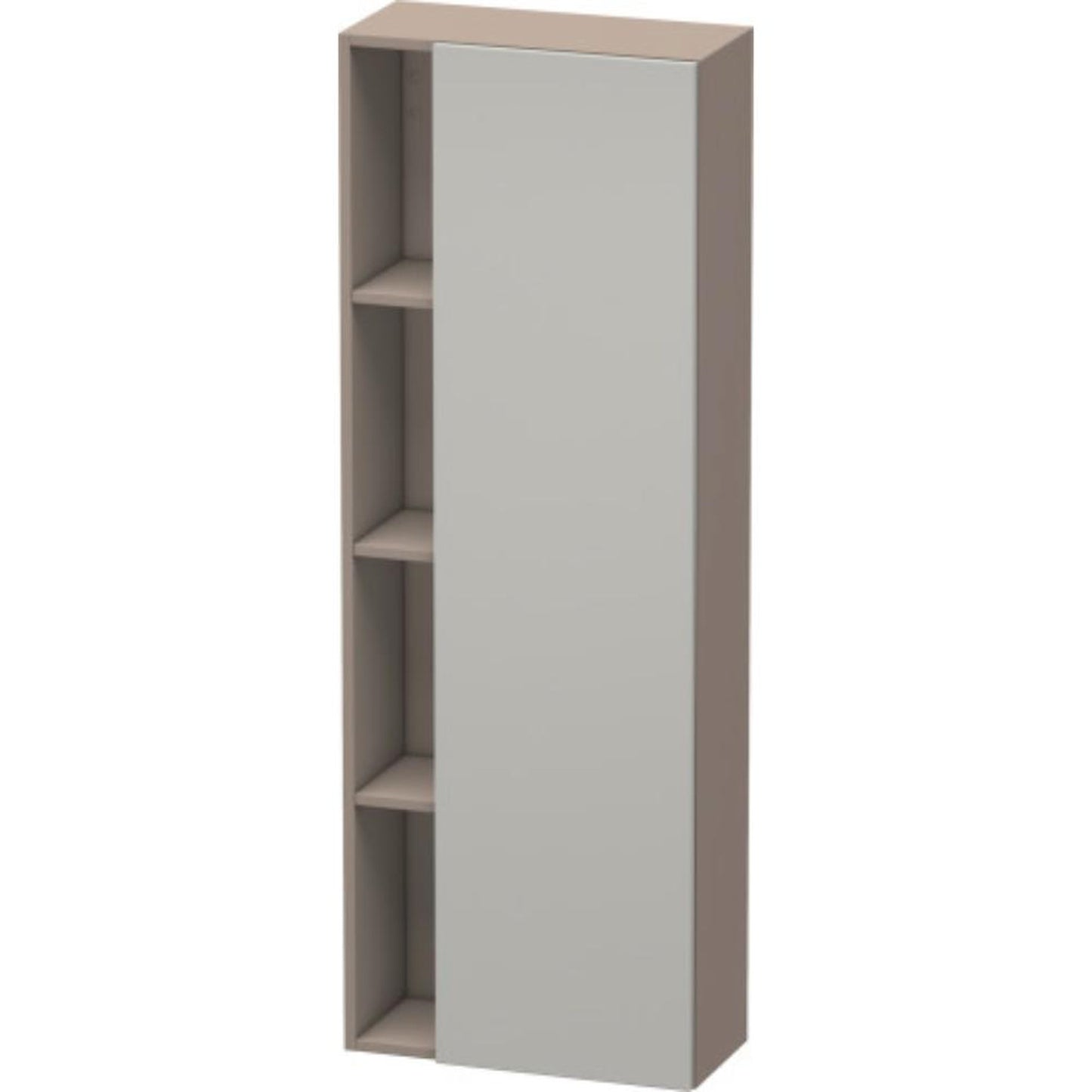 Duravit DuraStyle 20" x 55" x 9" Tall Cabinet With Right Hinge One Door in Concrete Grey Matt and Basalt (DS1238R0743)
