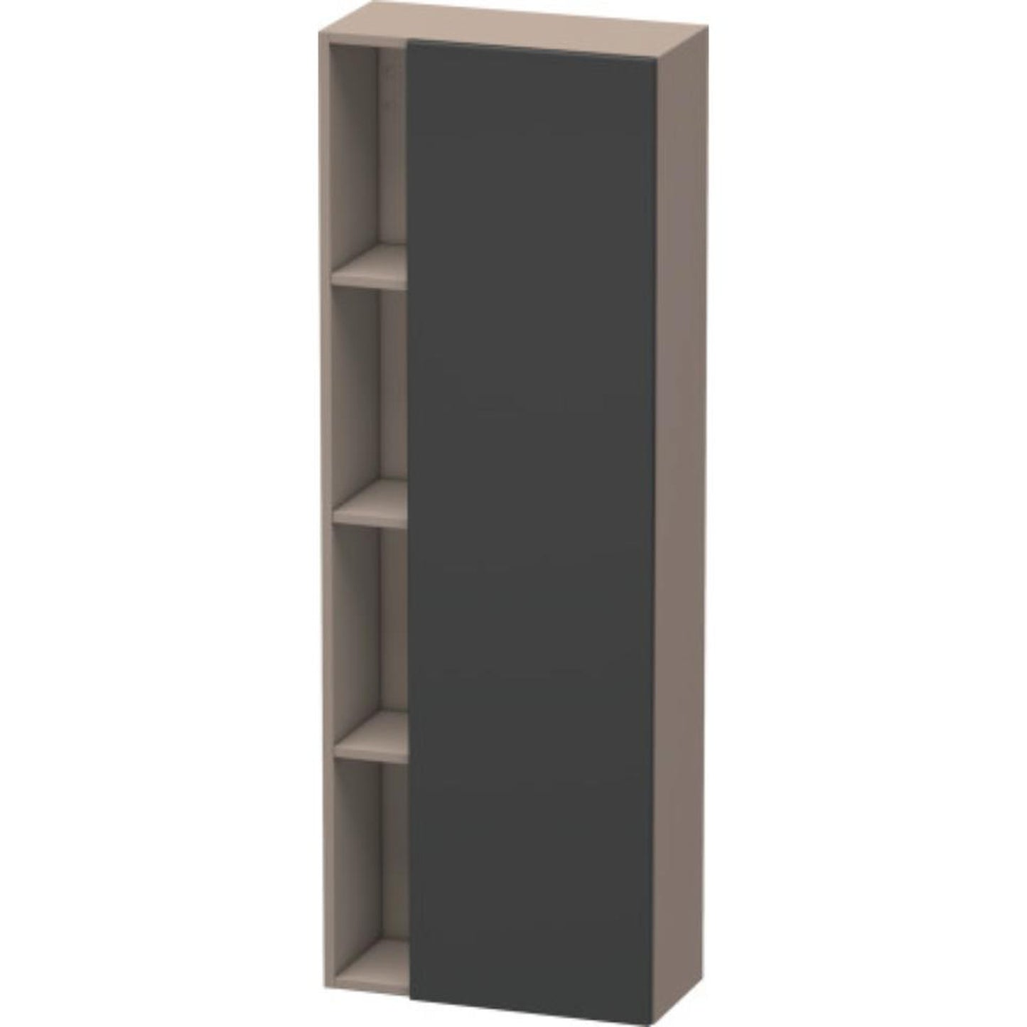 Duravit DuraStyle 20" x 55" x 9" Tall Cabinet With Right Hinge One Door in Graphite and Basalt (DS1238R4943)