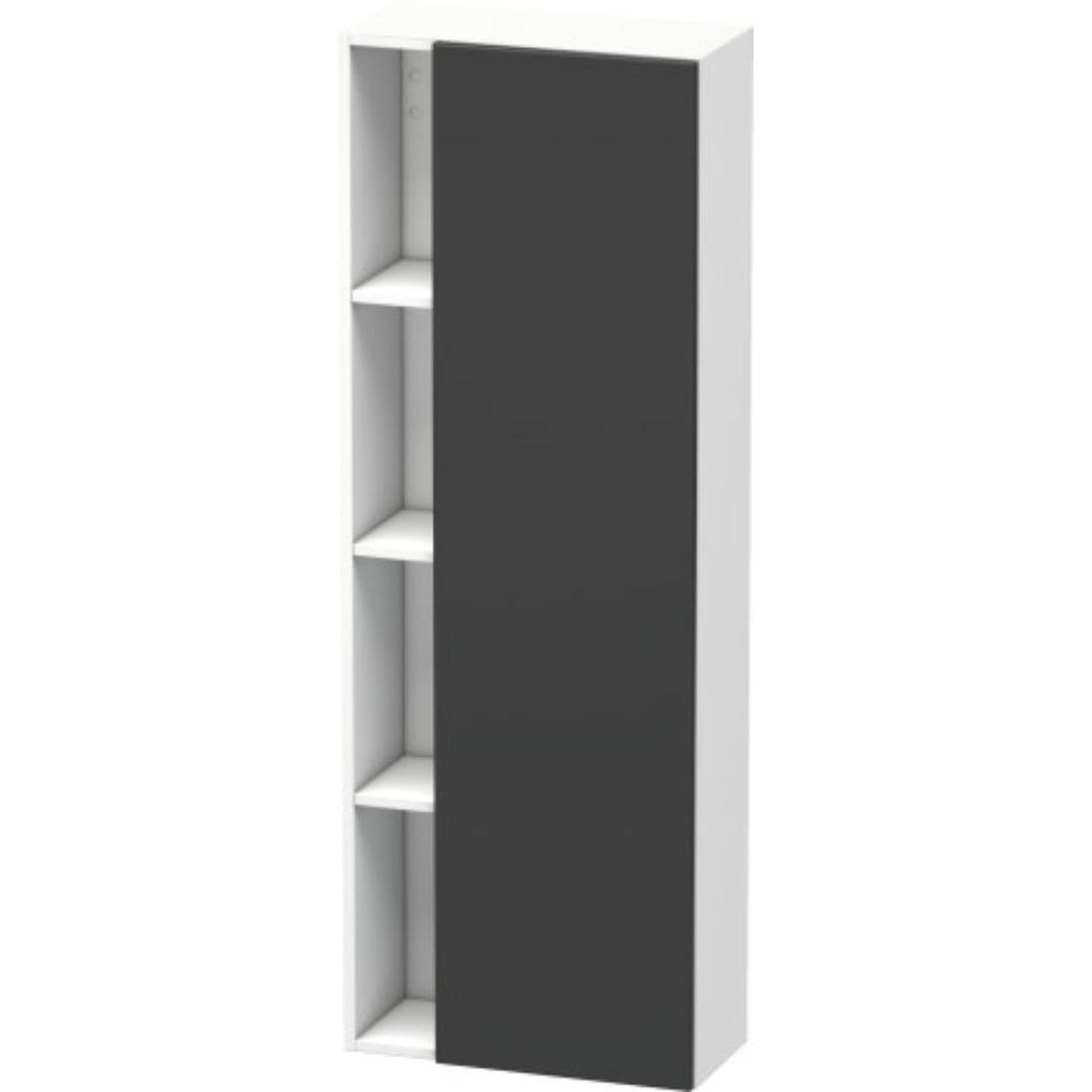 Duravit DuraStyle 20" x 55" x 9" Tall Cabinet With Right Hinge One Door in Graphite and White (DS1238R4918)