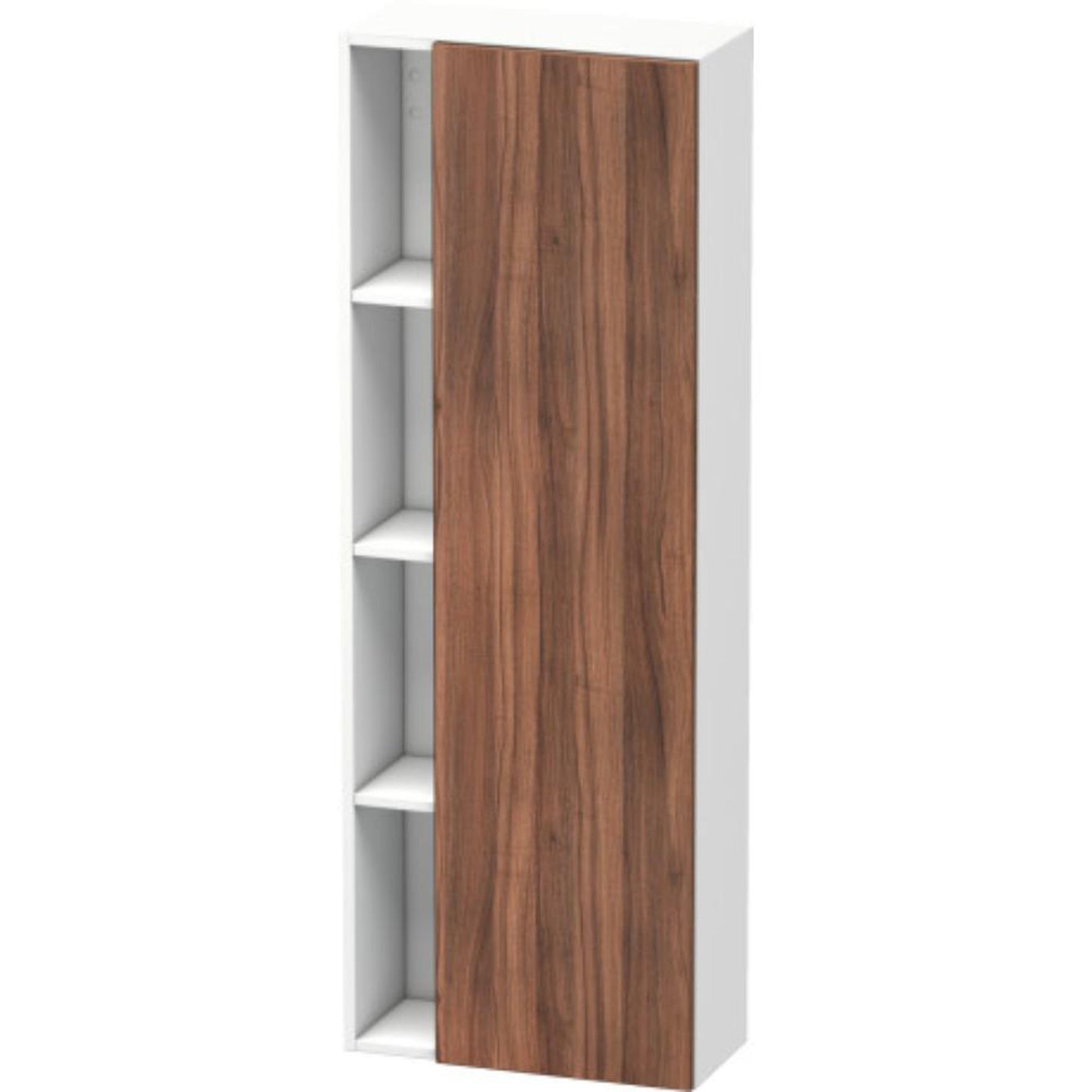 Duravit DuraStyle 20" x 55" x 9" Tall Cabinet With Right Hinge One Door in Natural Walnut and White (DS1238R7918)