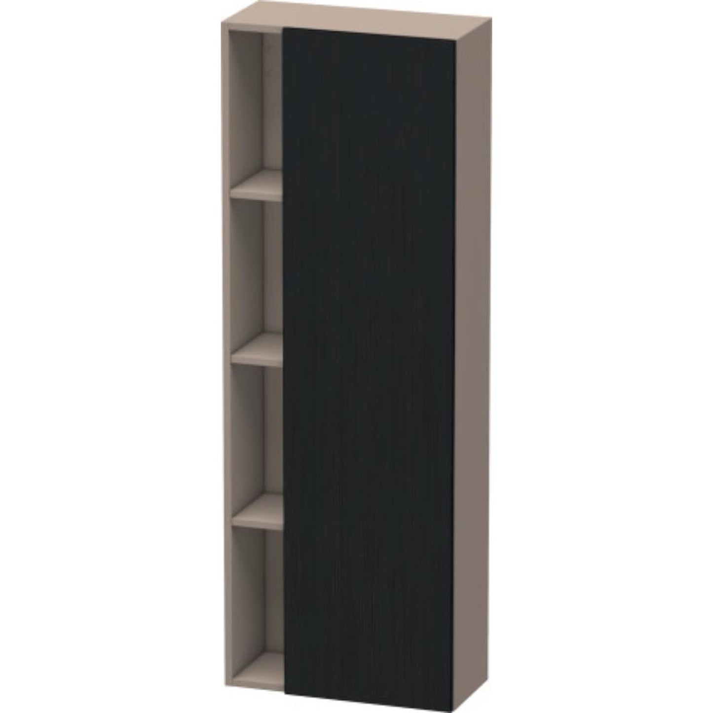 Duravit DuraStyle 20" x 55" x 9" Tall Cabinet With Right Hinge One Door in Oak Black and Basalt (DS1238R1643)