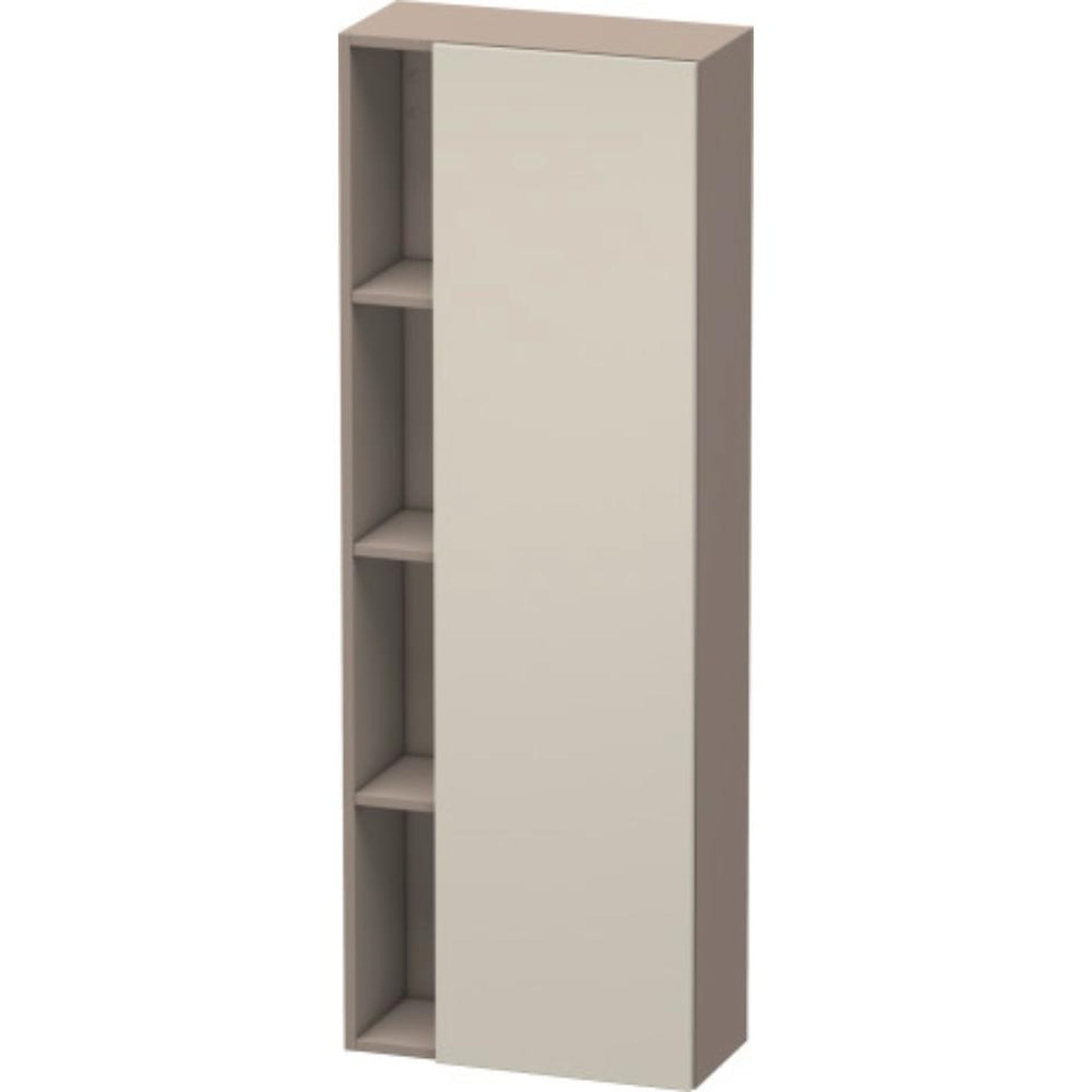 Duravit DuraStyle 20" x 55" x 9" Tall Cabinet With Right Hinge One Door in Taupe and Basalt (DS1238R9143)