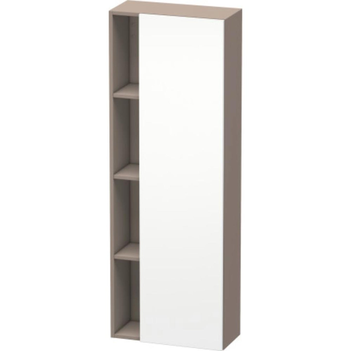 Duravit DuraStyle 20" x 55" x 9" Tall Cabinet With Right Hinge One Door in White Matt and Basalt (DS1238R1843)