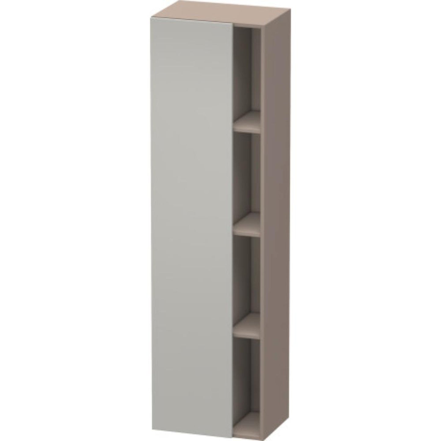 Duravit DuraStyle 20" x 71" x 14" Tall Cabinet With Left Hinge One Door in Concrete Grey Matt and Basalt (DS1249L0743)
