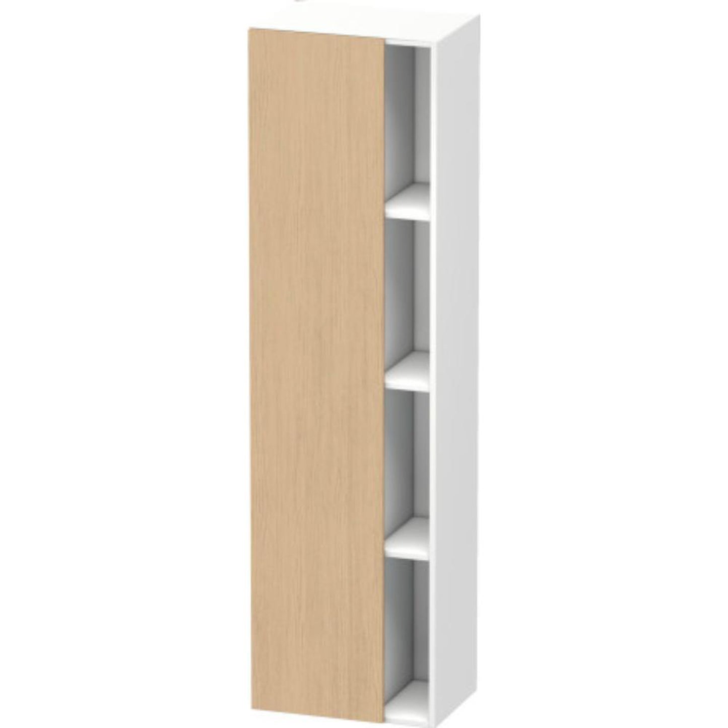 Duravit DuraStyle 20" x 71" x 14" Tall Cabinet With Left Hinge One Door in Natural Oak and White (DS1249L3018)