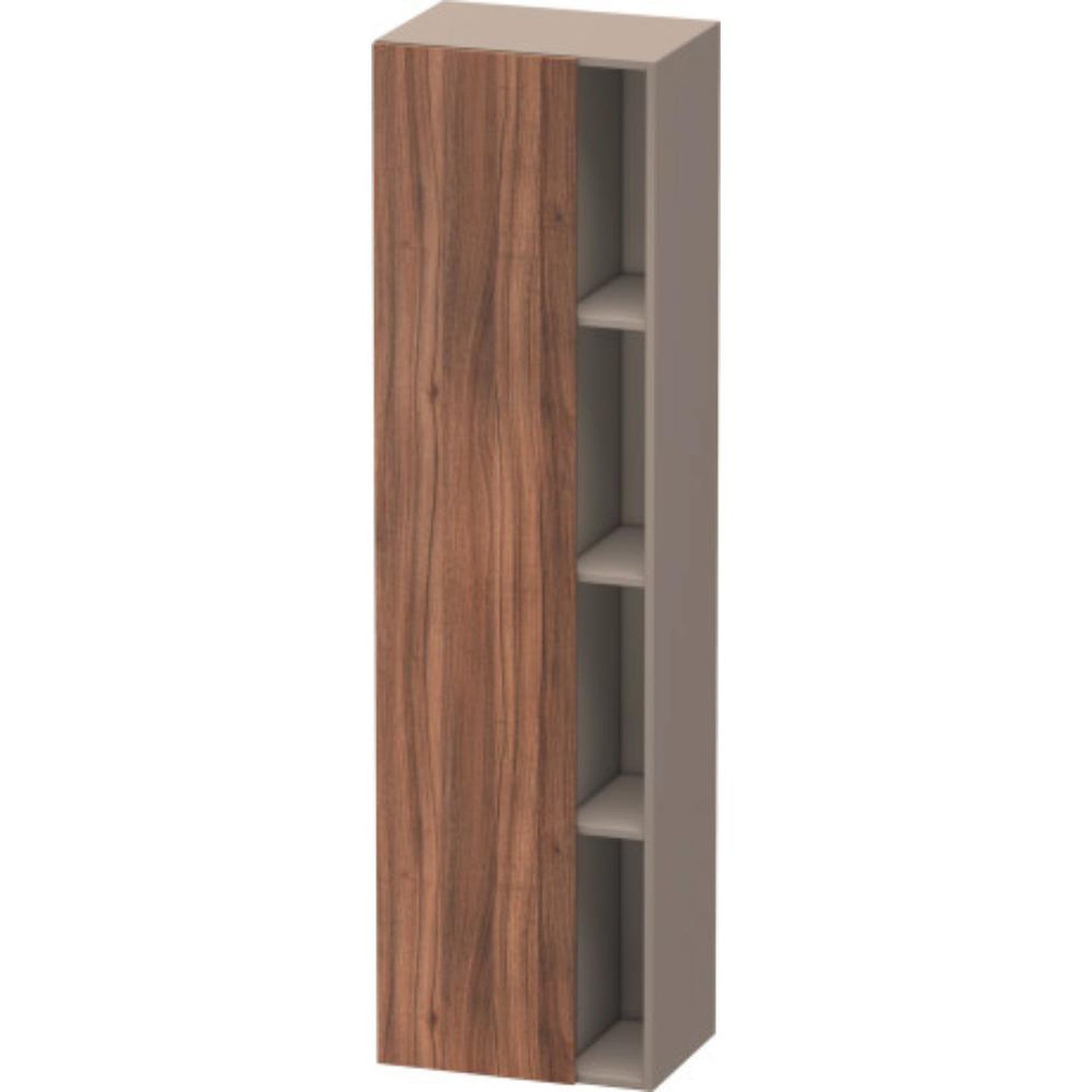 Duravit DuraStyle 20" x 71" x 14" Tall Cabinet With Left Hinge One Door in Natural Walnut and Basalt (DS1249L7943)