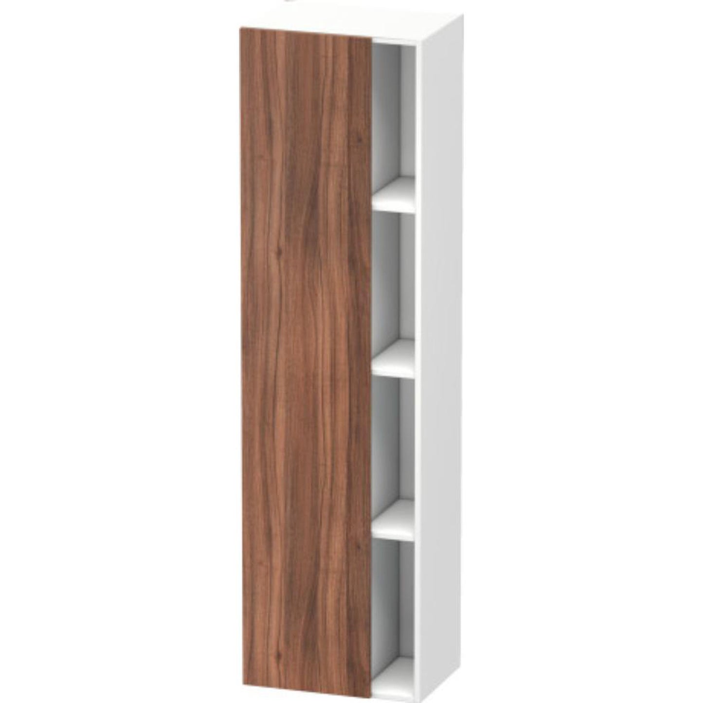 Duravit DuraStyle 20" x 71" x 14" Tall Cabinet With Left Hinge One Door in Natural Walnut and White (DS1249L7918)