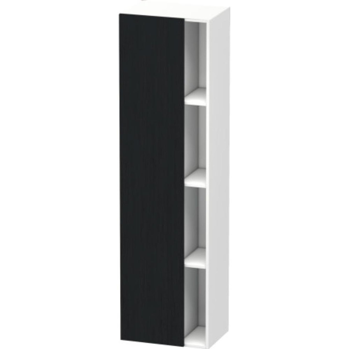 Duravit DuraStyle 20" x 71" x 14" Tall Cabinet With Left Hinge One Door in Oak Black and White (DS1249L1618)