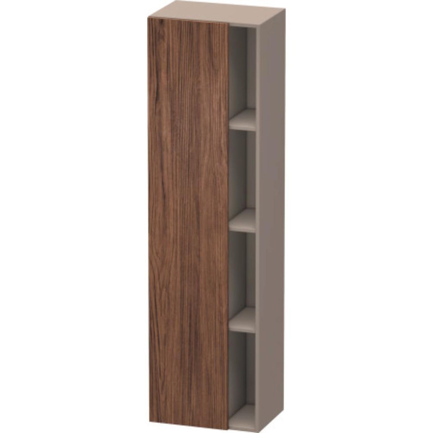 Duravit DuraStyle 20" x 71" x 14" Tall Cabinet With Left Hinge One Door in Walnut Dark and Basalt (DS1249L2143)