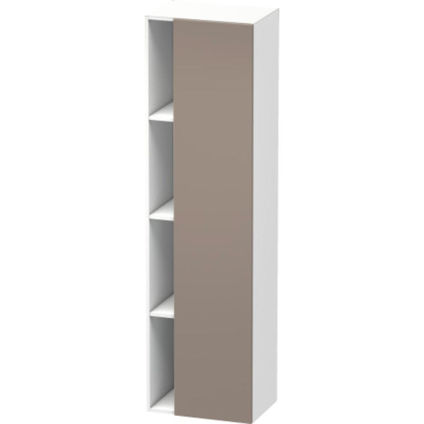 Duravit DuraStyle 20" x 71" x 14" Tall Cabinet With Right Hinge One Door in Basalt and White (DS1249R4318)